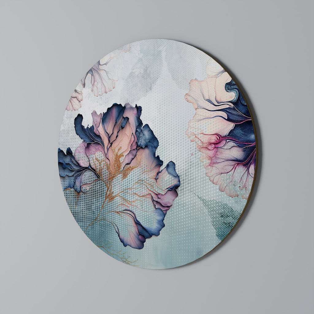 Arte de pared redondo ICY BLOSSOMS