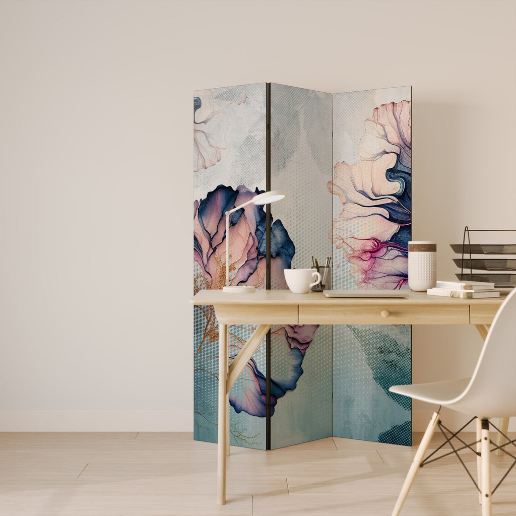 ICY BLOSSOMS 3-Panel Room Divider