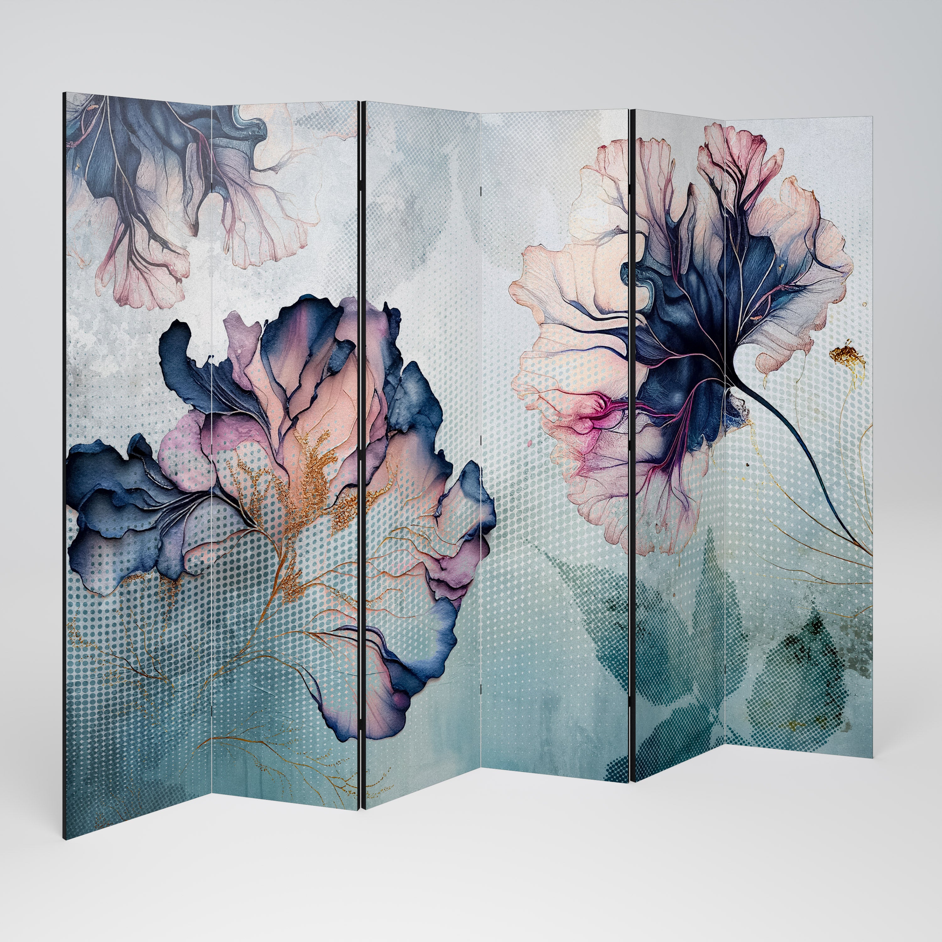 Biombo decorativo de 6 paneles ICY BLOSSOMS