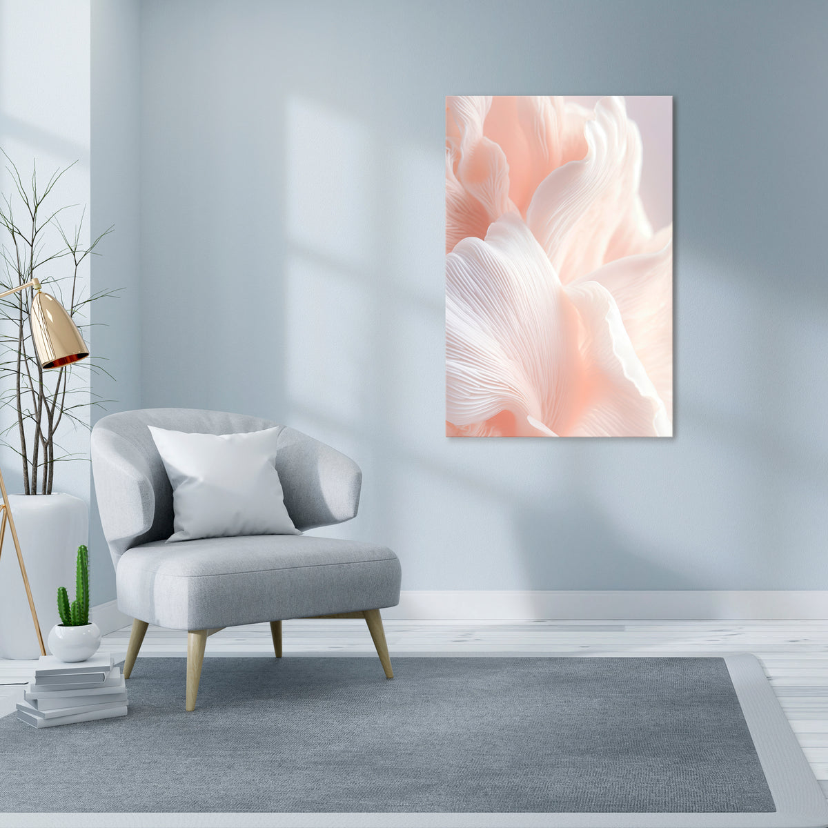 DELICATE PINK HARMONY Cuadro en lienzo vertical