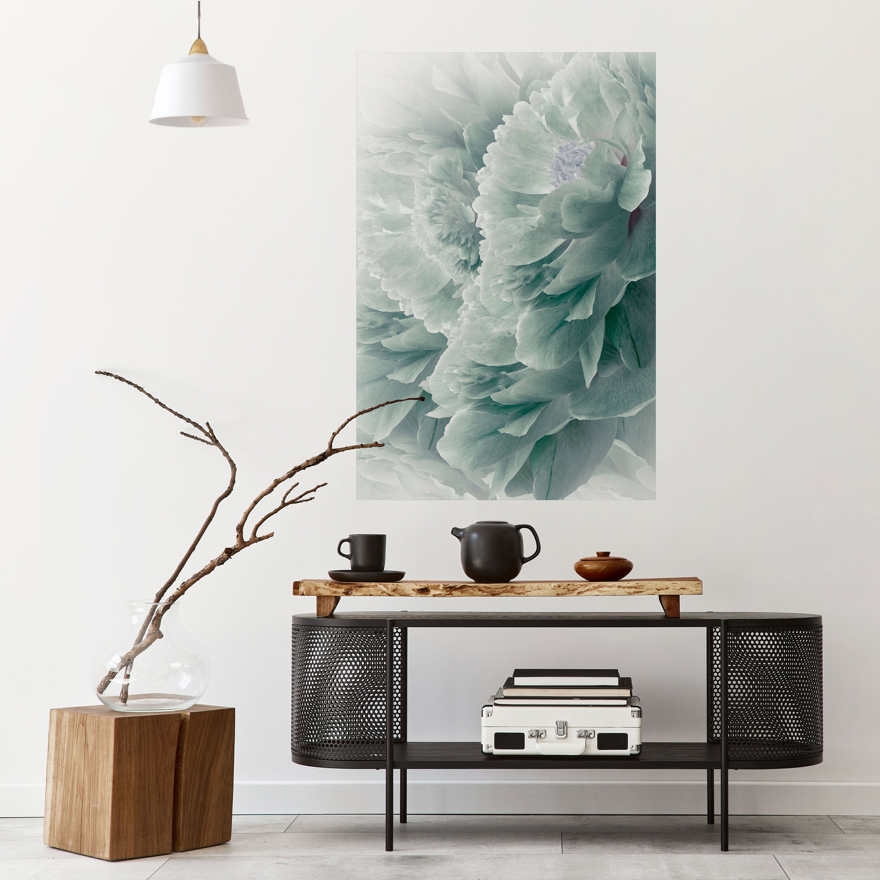 Póster vertical autoadhesivo de PEONÍAS DE ÁRBOL