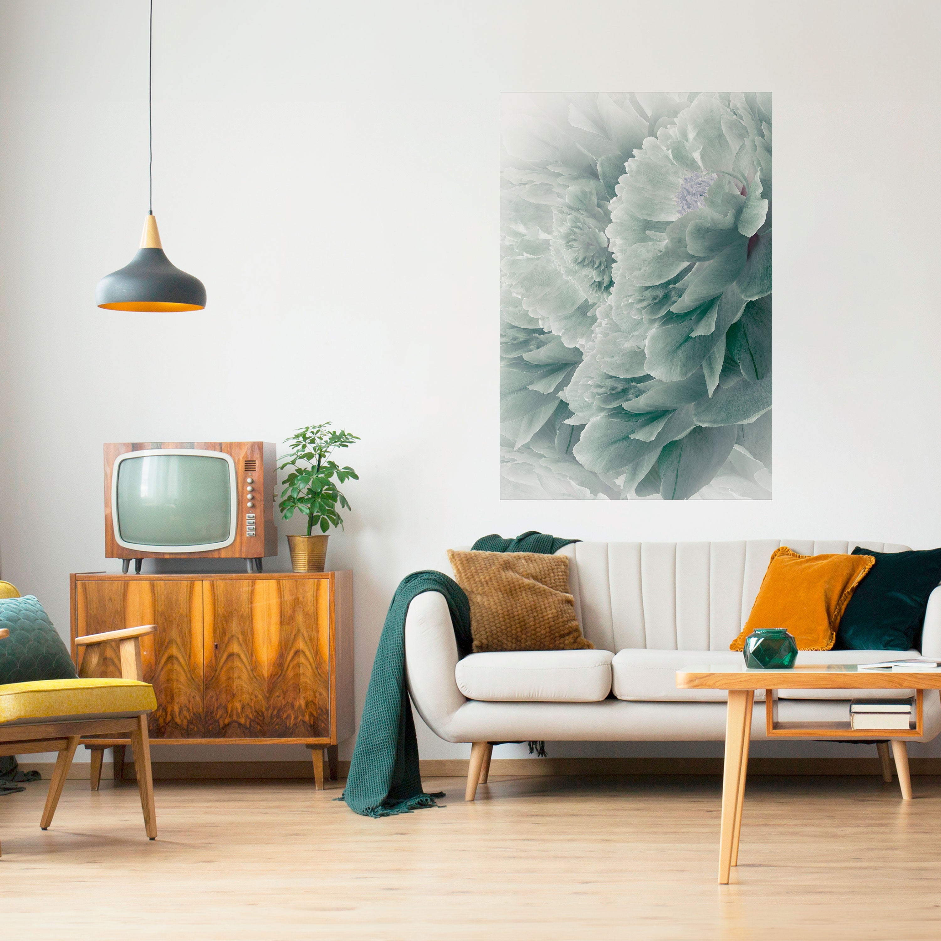 Póster vertical autoadhesivo de PEONÍAS DE ÁRBOL