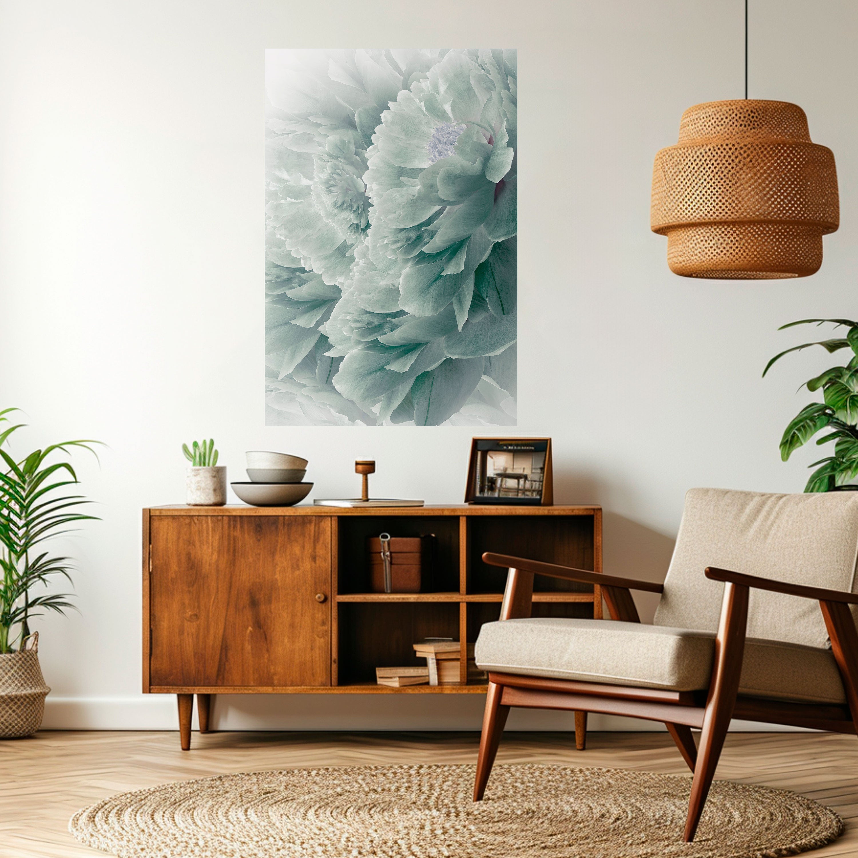 Póster vertical autoadhesivo de PEONÍAS DE ÁRBOL