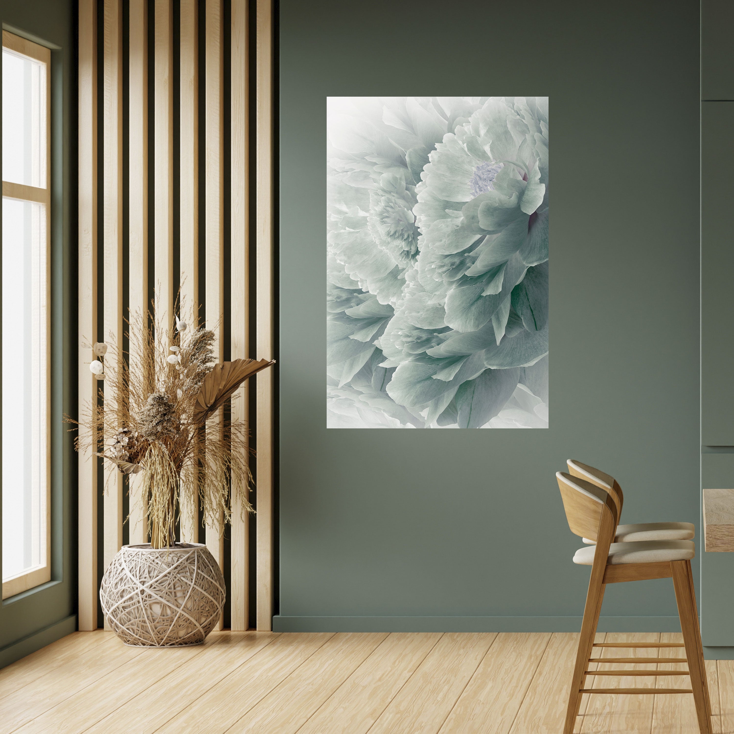 Póster vertical autoadhesivo de PEONÍAS DE ÁRBOL