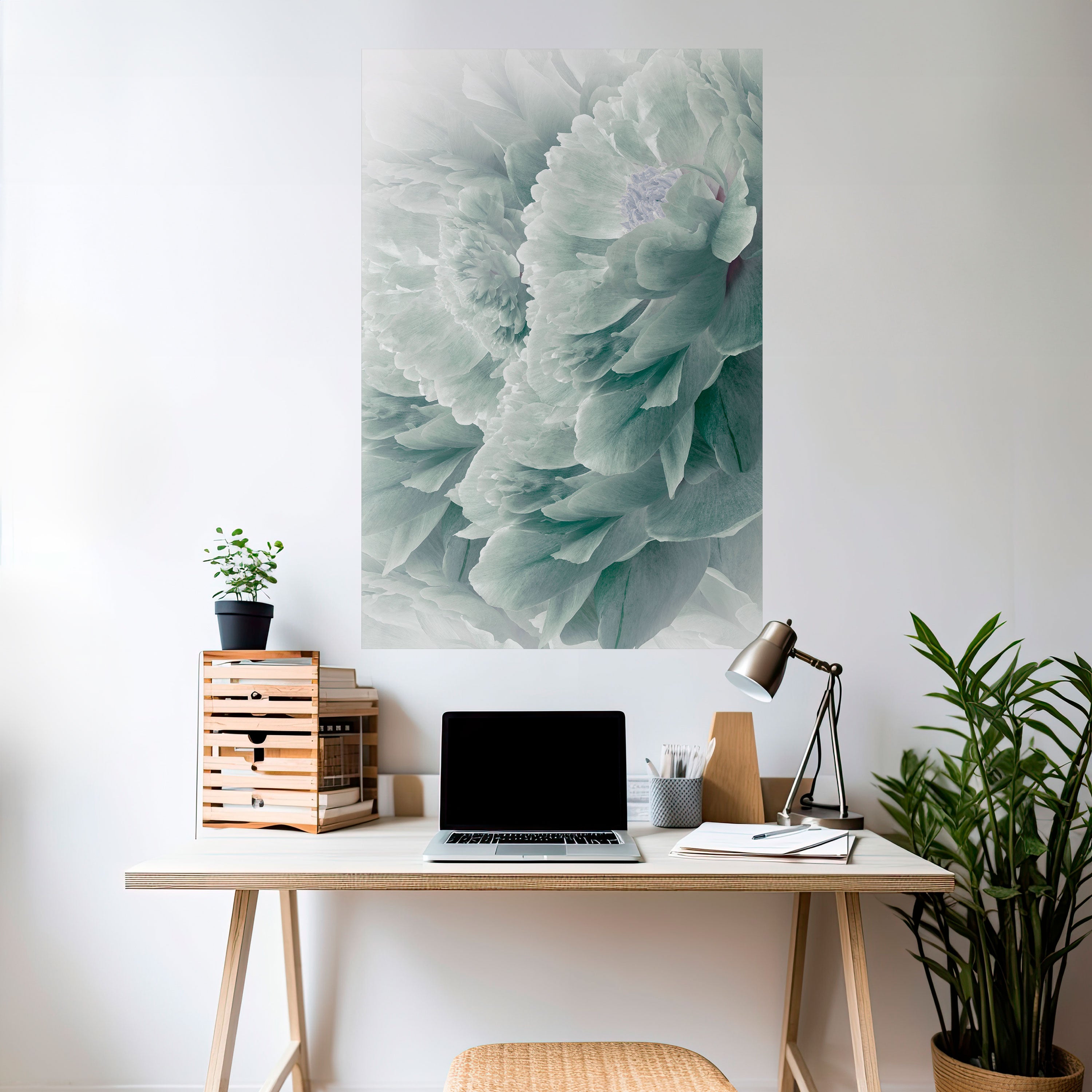 Póster vertical autoadhesivo de PEONÍAS DE ÁRBOL