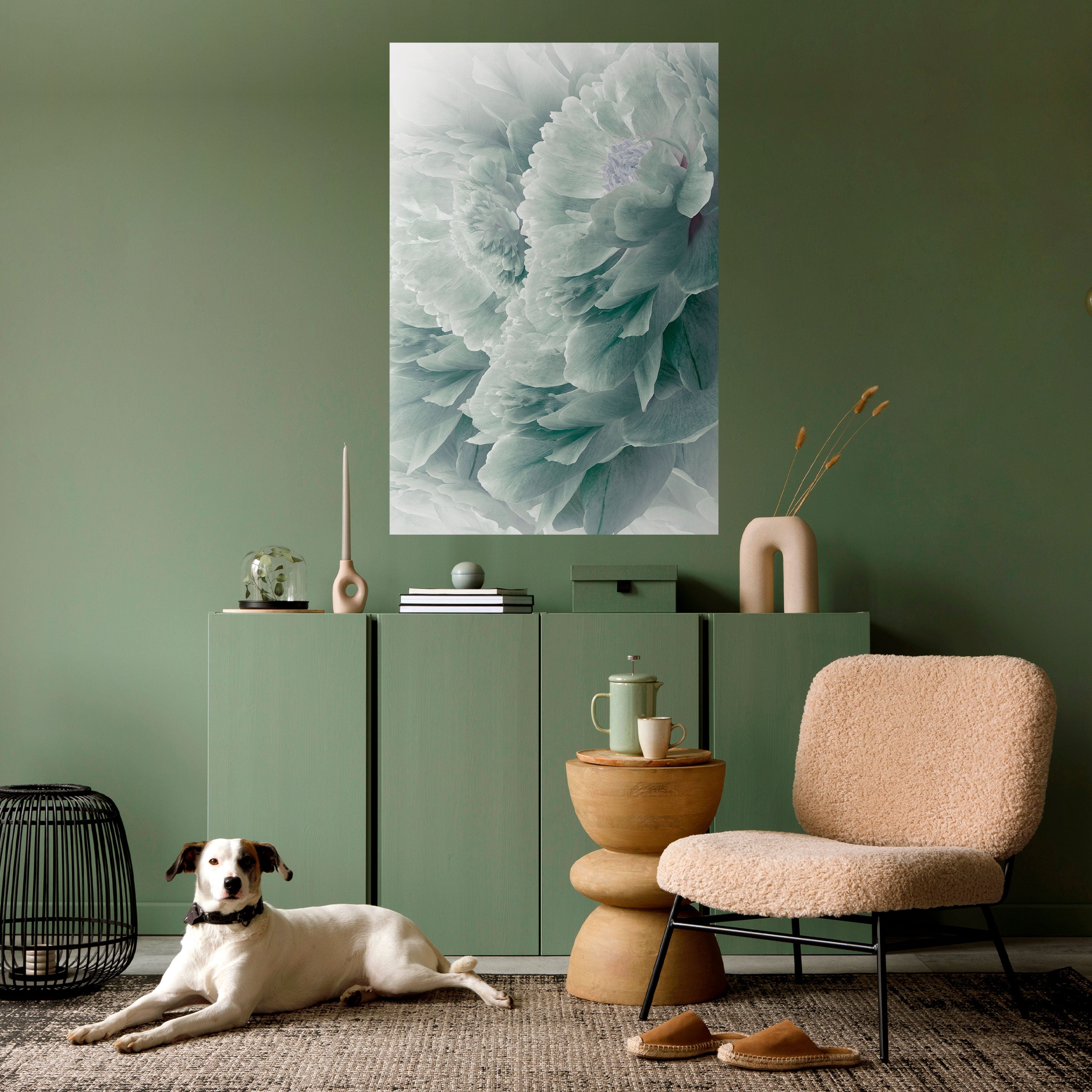 Póster vertical autoadhesivo de PEONÍAS DE ÁRBOL