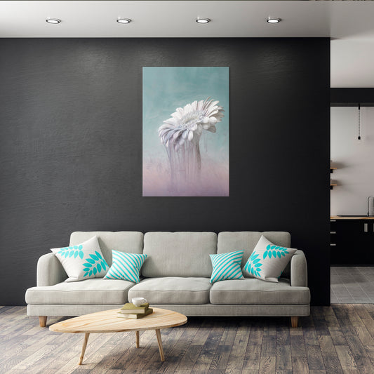 MELTING GERBERA Vertical Canvas Print
