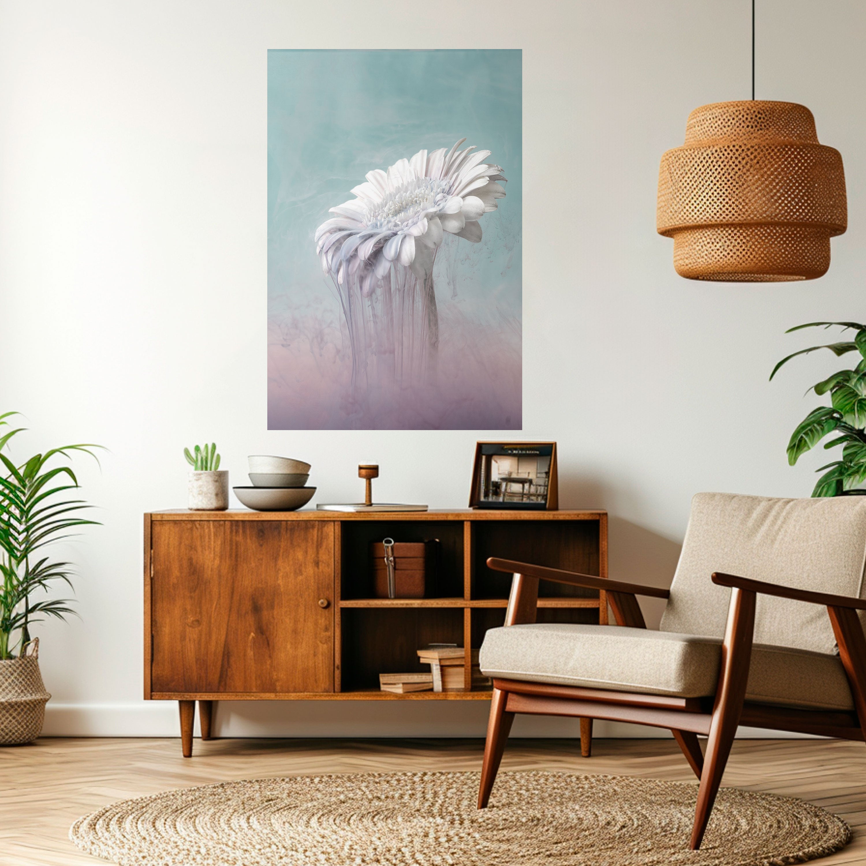 Póster vertical autoadhesivo de GERBERA DERRETIDA