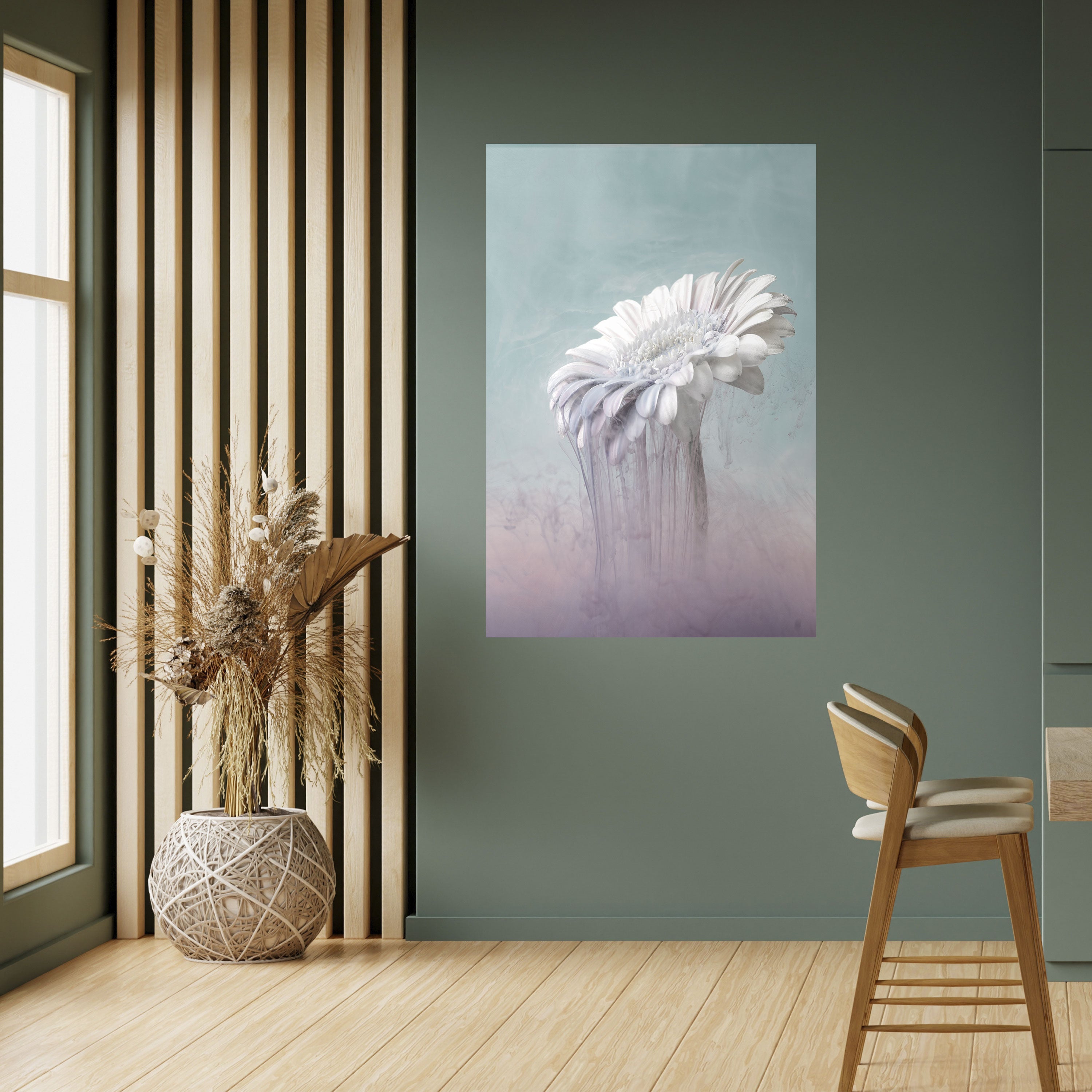 Póster vertical autoadhesivo de GERBERA DERRETIDA