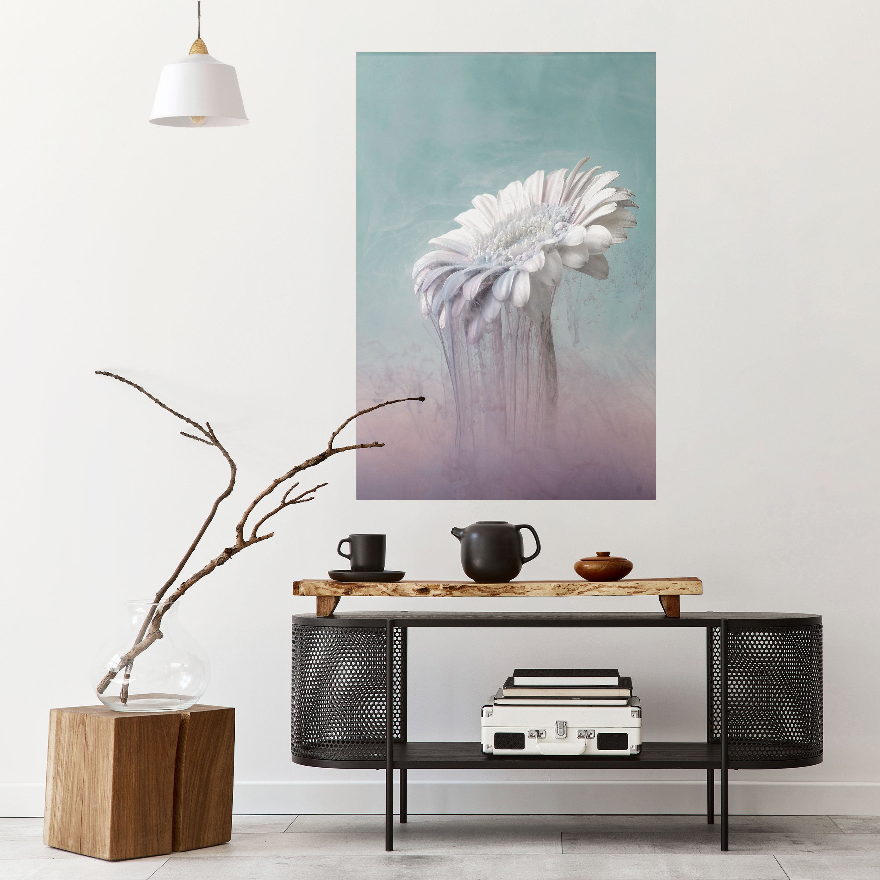 Póster vertical autoadhesivo de GERBERA DERRETIDA