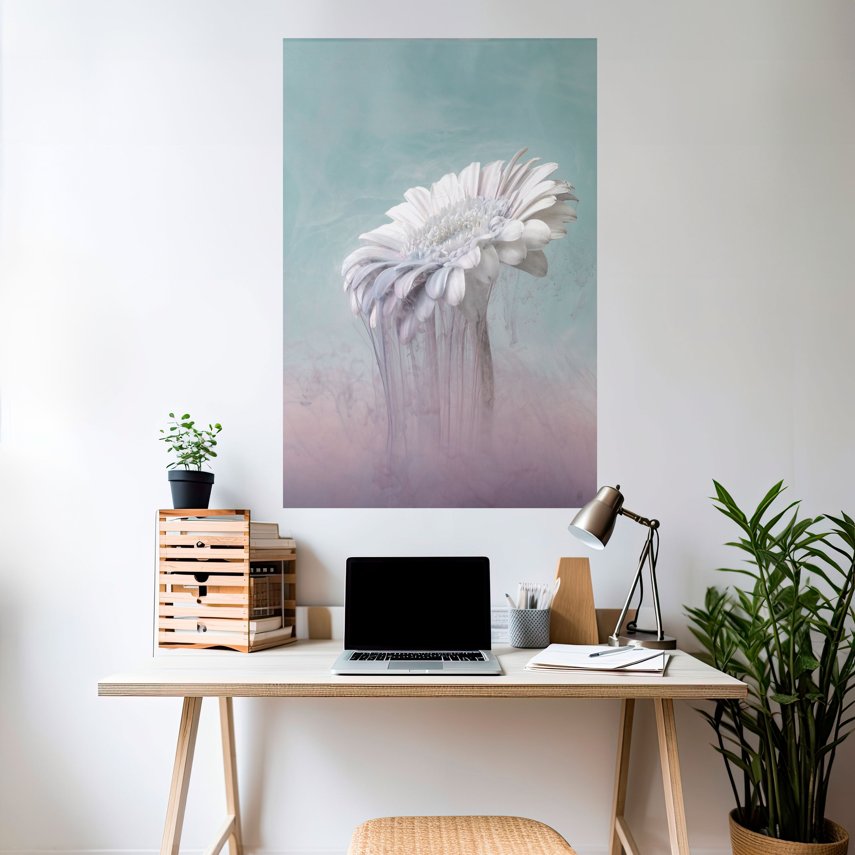 Póster vertical autoadhesivo de GERBERA DERRETIDA