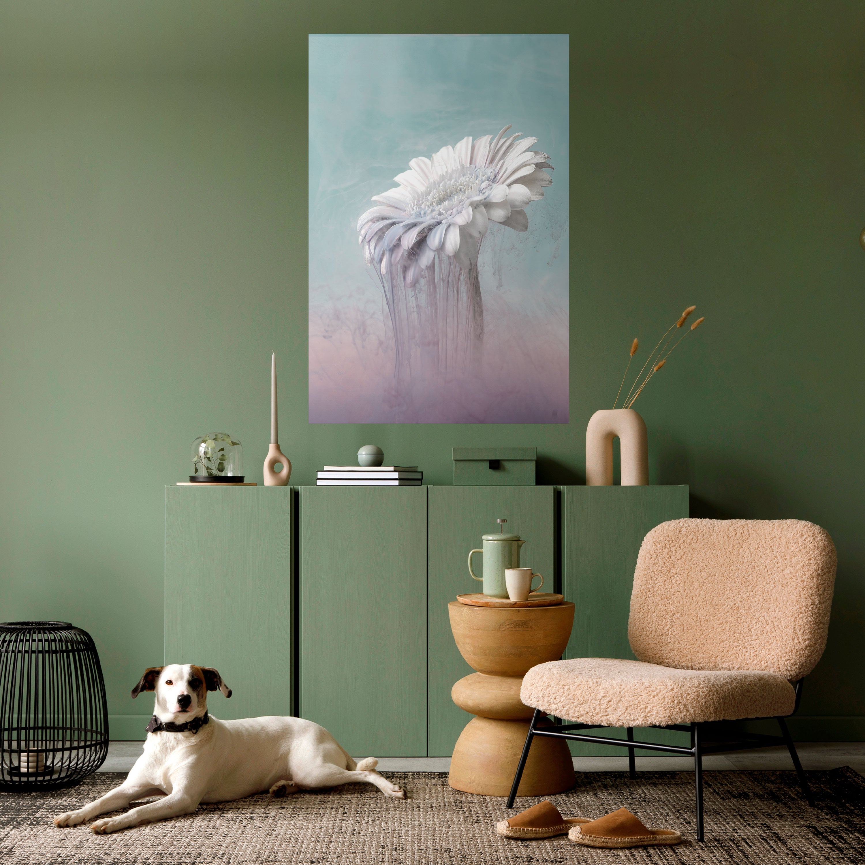 Póster vertical autoadhesivo de GERBERA DERRETIDA