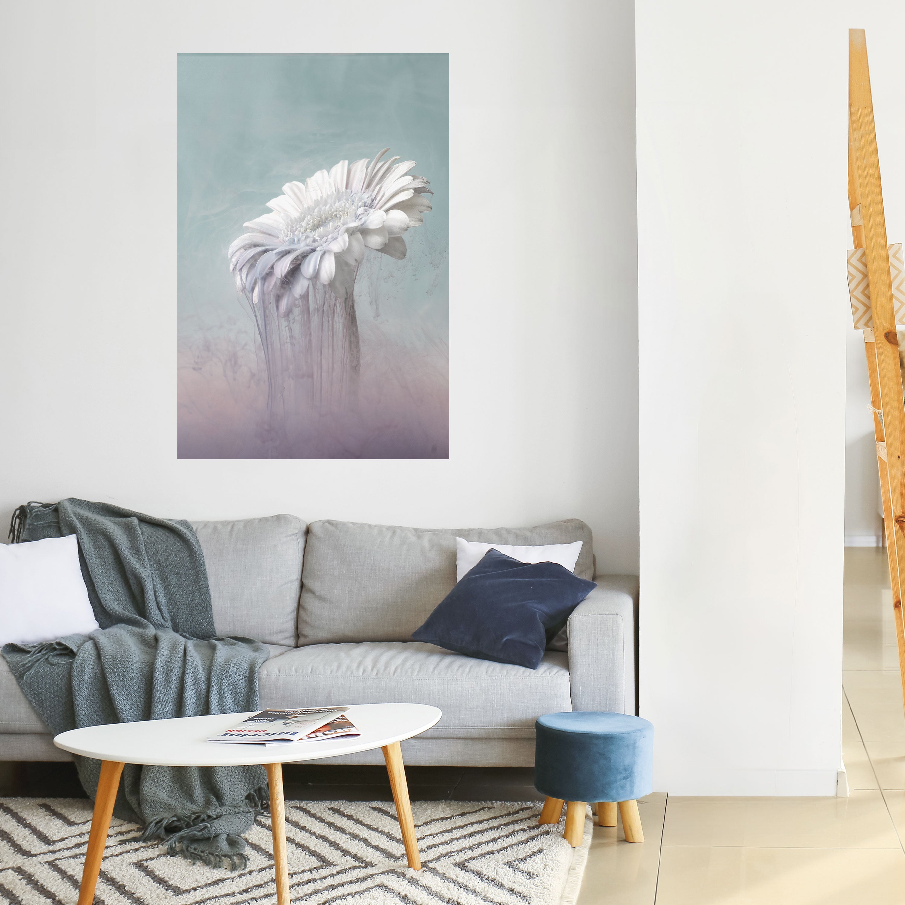 Póster vertical autoadhesivo de GERBERA DERRETIDA