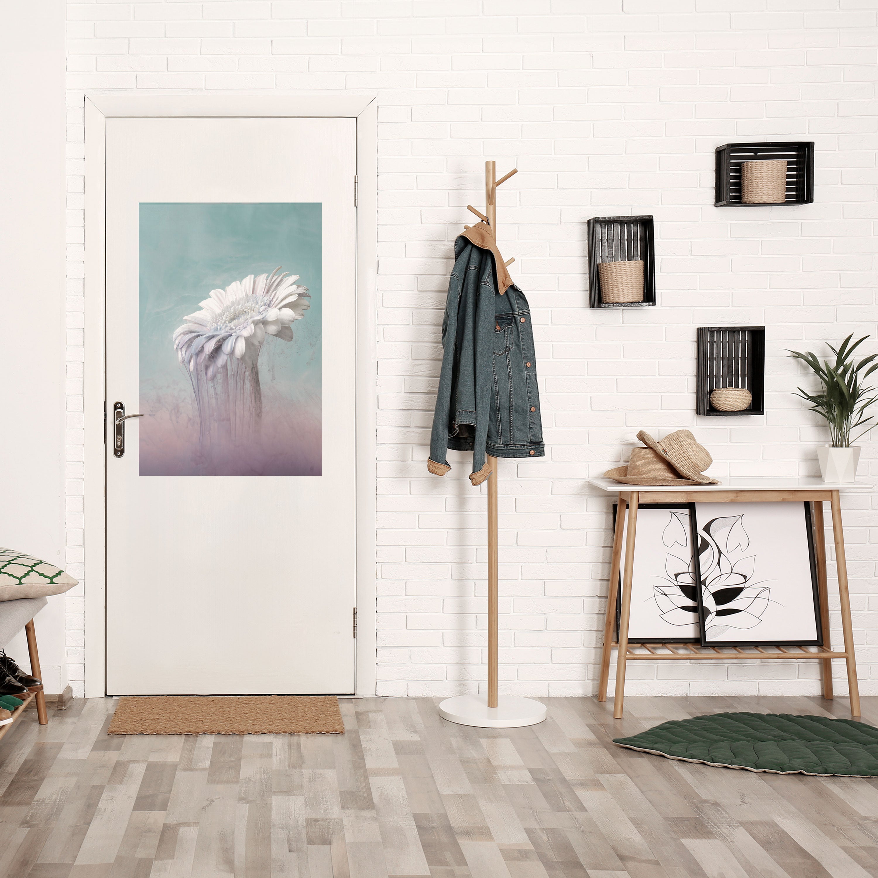 Póster vertical autoadhesivo de GERBERA DERRETIDA