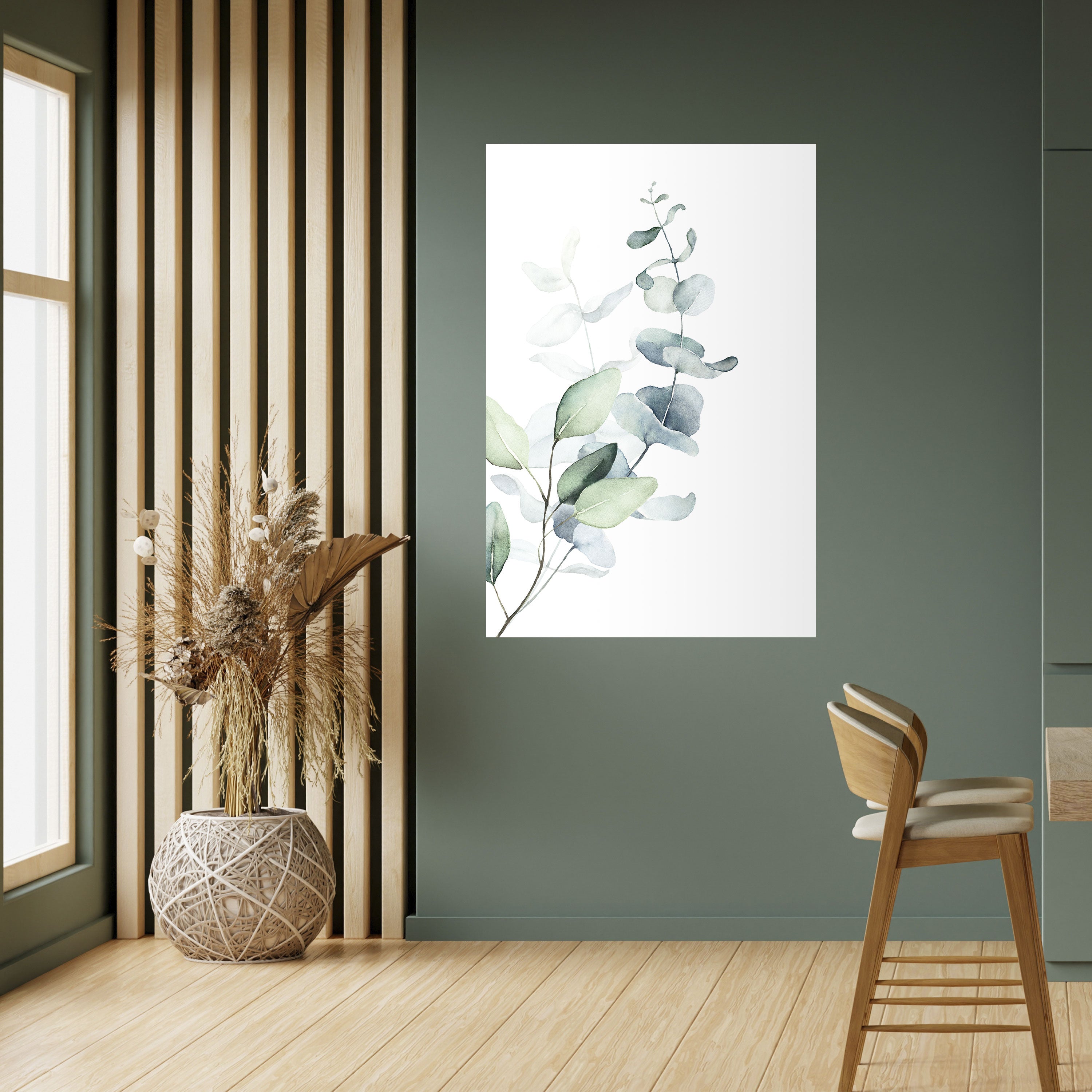 Póster vertical autoadhesivo AQUA LEAF SYMPHONY