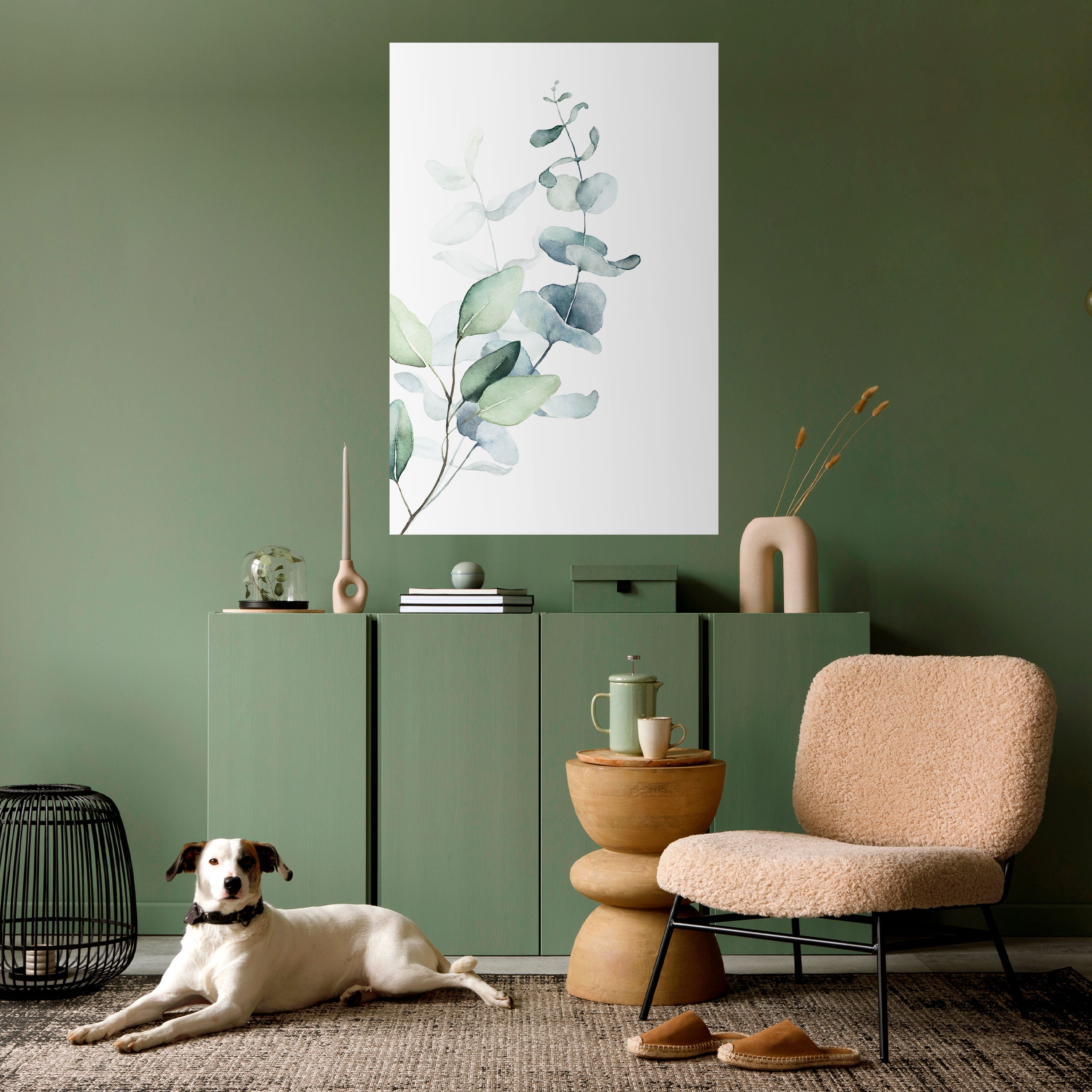 Póster vertical autoadhesivo AQUA LEAF SYMPHONY