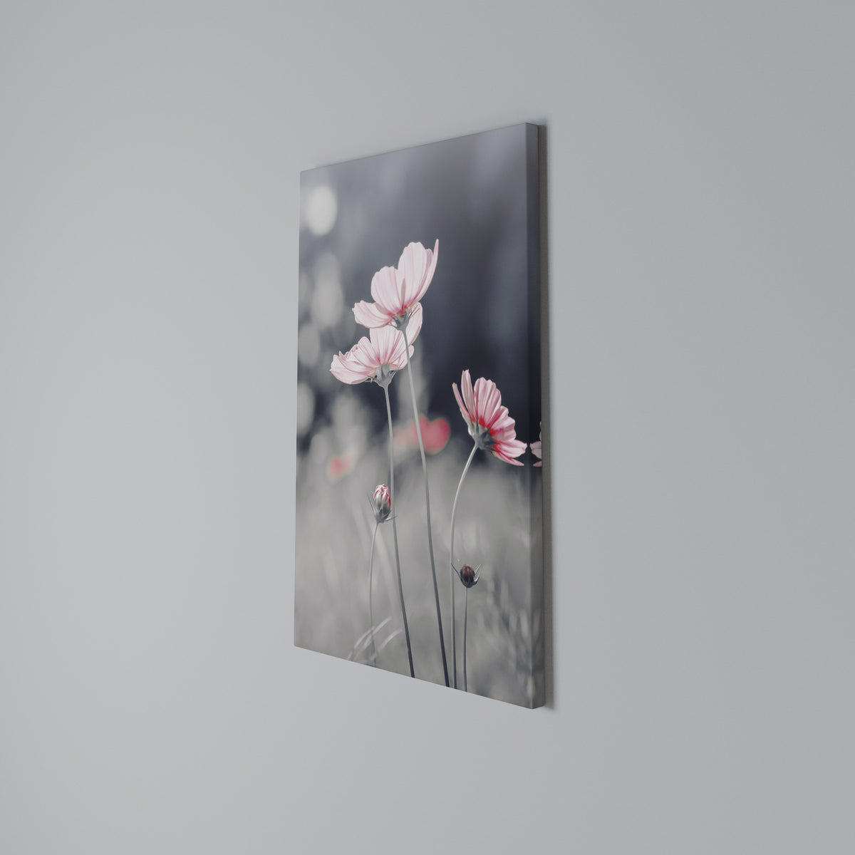 SUBTLE PETAL DANCE Cuadro en lienzo vertical