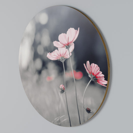 SUBTLE PETAL DANCE Arte de pared redondo