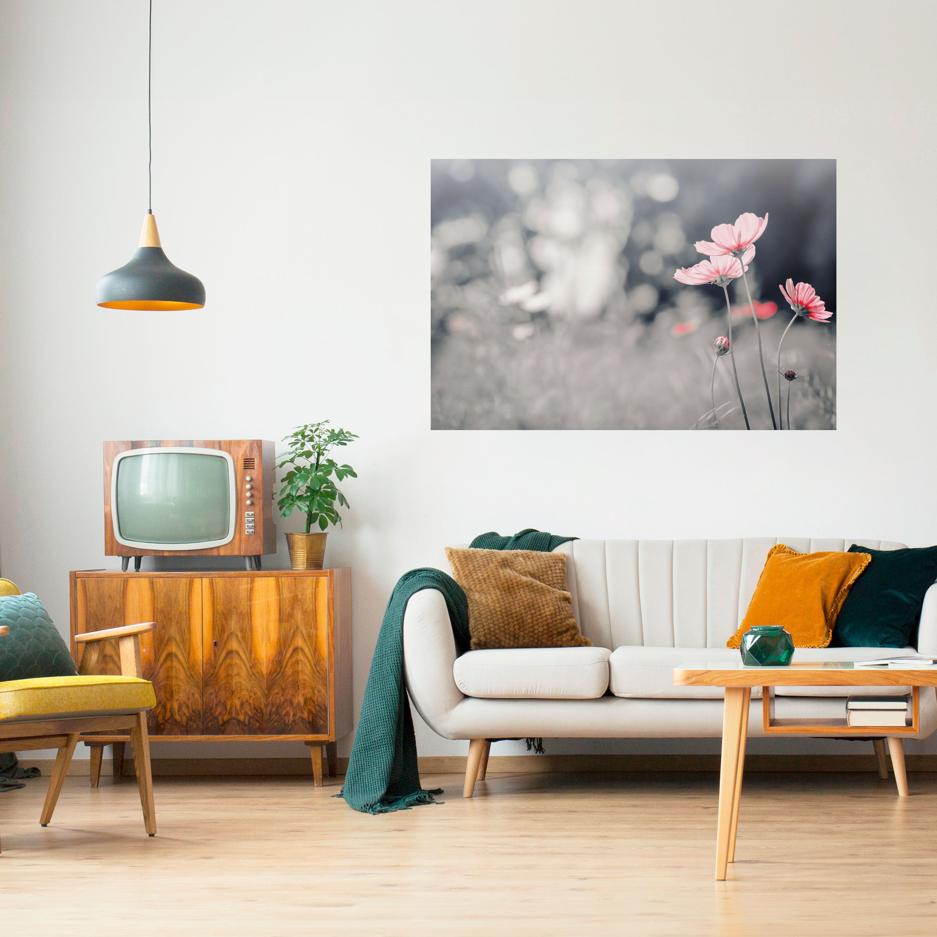 SUBTLE PETAL DANCE Peel and Stick Horizontal Poster