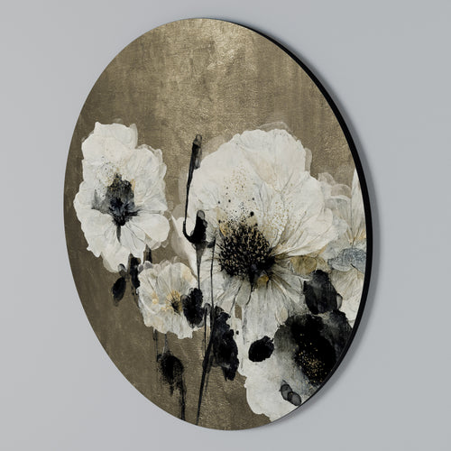 HARMONY IN WHITE Round Wall Art