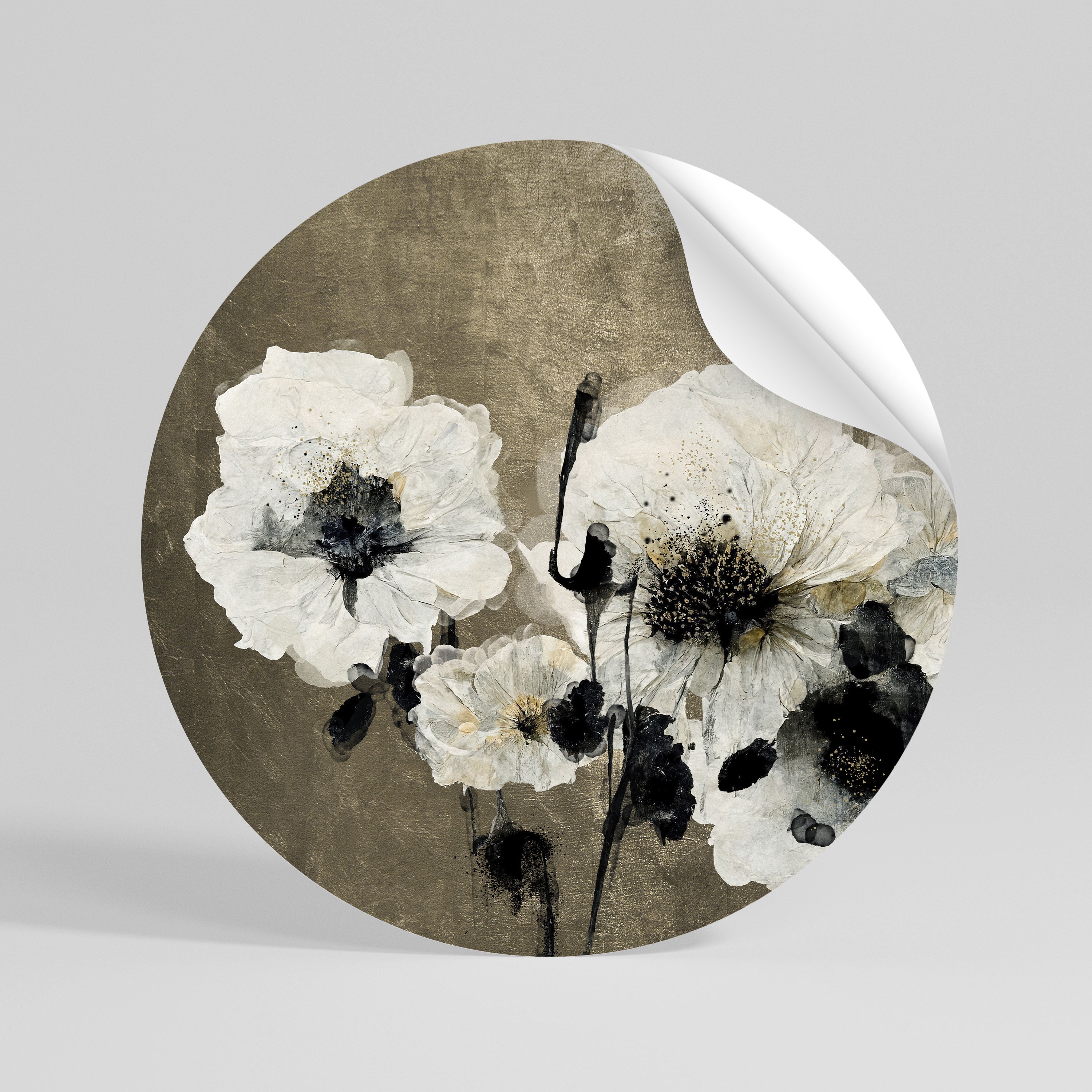 HARMONY IN WHITE Peel and Stick Round Sticker