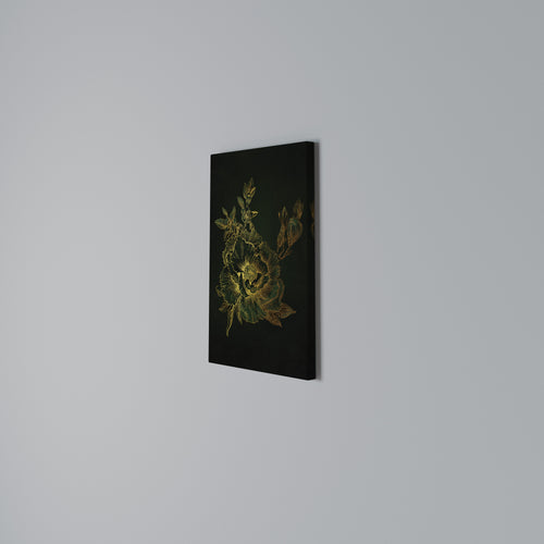 MIDNIGHT FLORAL GLIMMER Cuadro en lienzo vertical