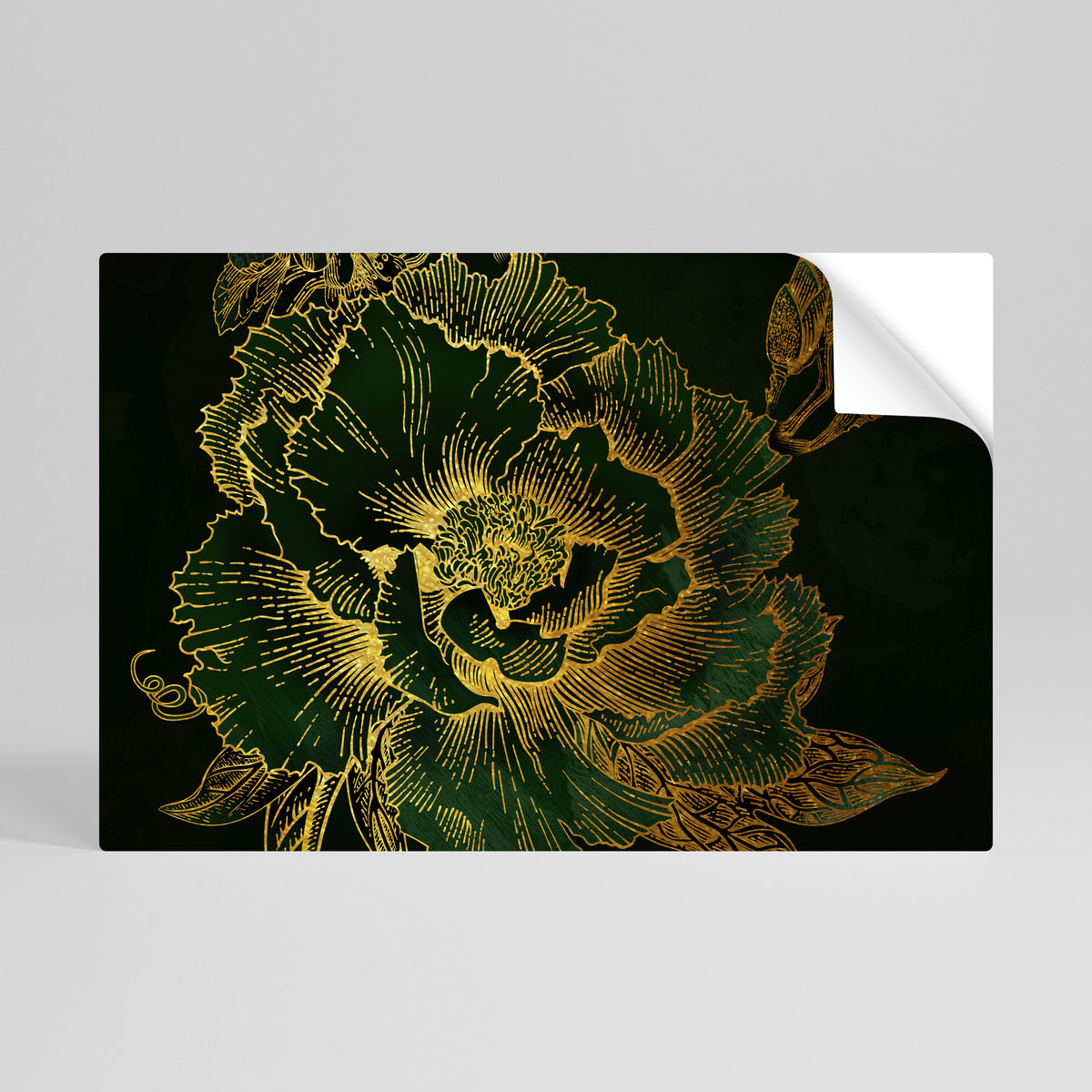 MIDNIGHT FLORAL GLIMMER Póster adhesivo horizontal