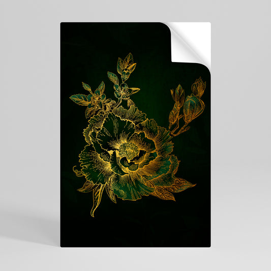 MIDNIGHT FLORAL GLIMMER Póster adhesivo vertical