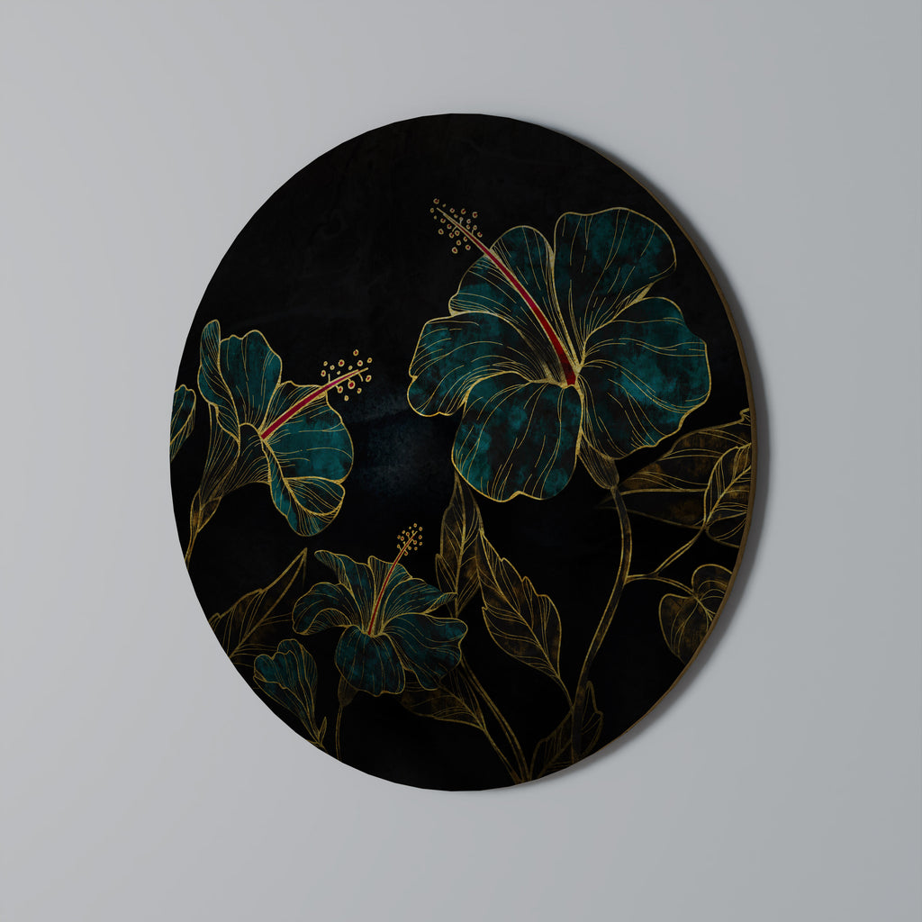 Arte de pared redondo EMBERED BLOOM