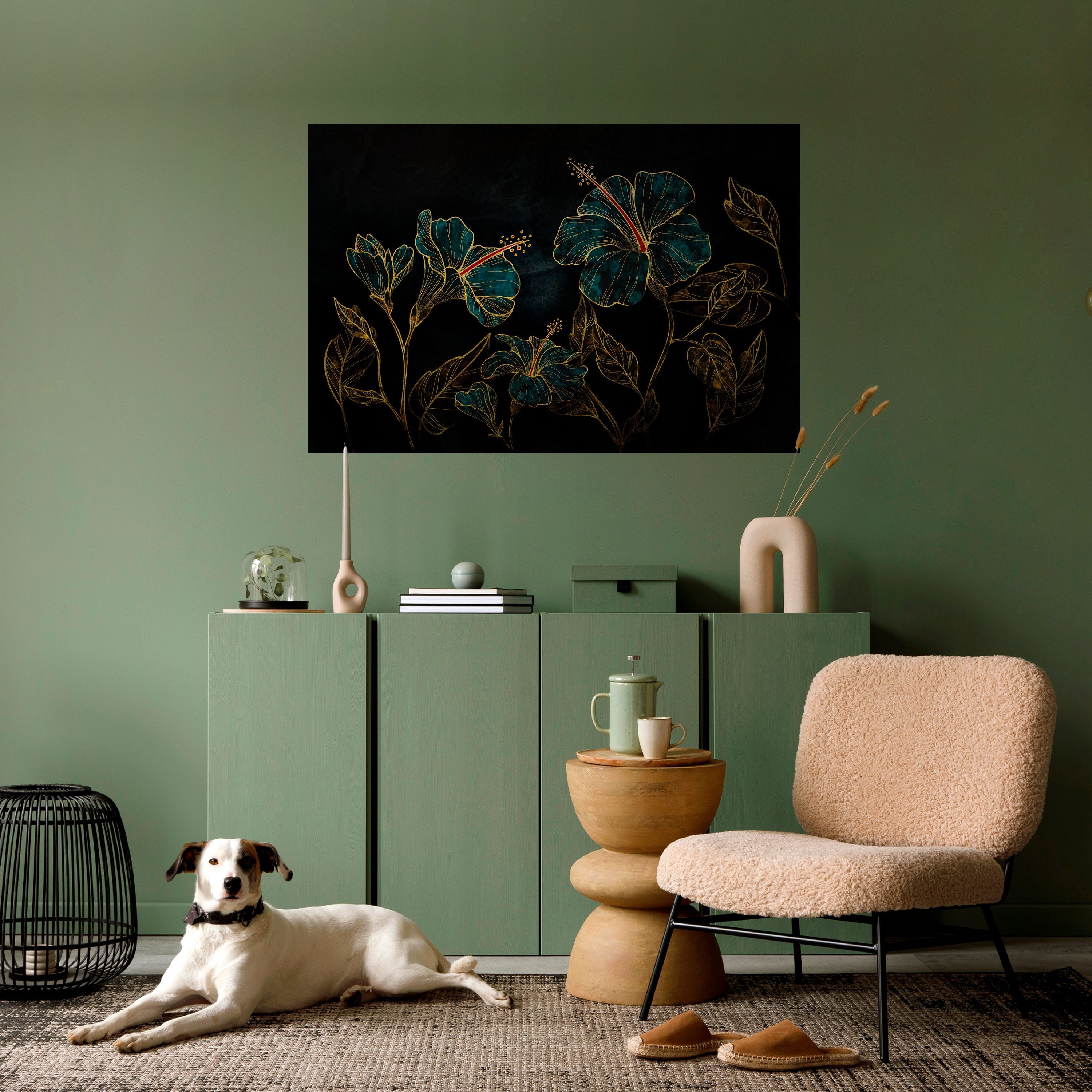 EMBERED BLOOM Peel and Stick Horizontal Poster