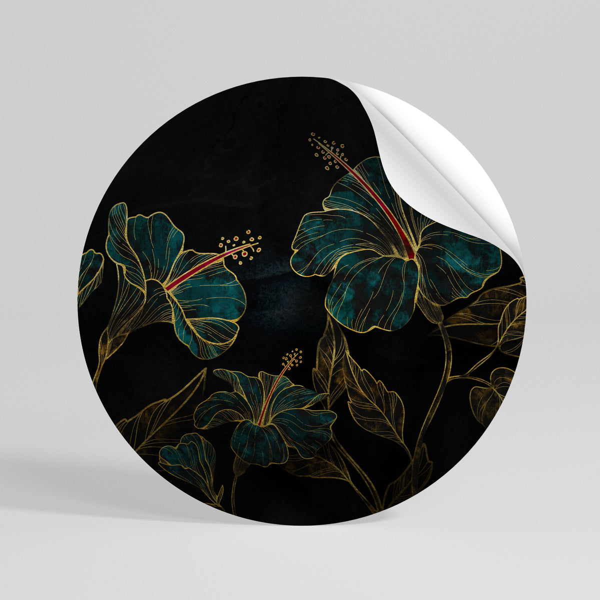 EMBERED BLOOM Vinilo adhesivo redondo