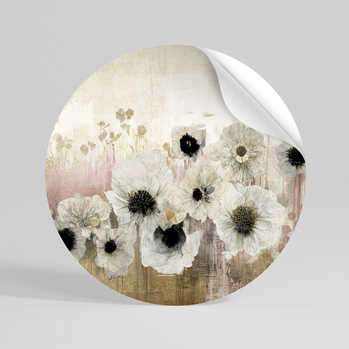 GENTLE VINTAGE HARMONY Peel and Stick Round Sticker