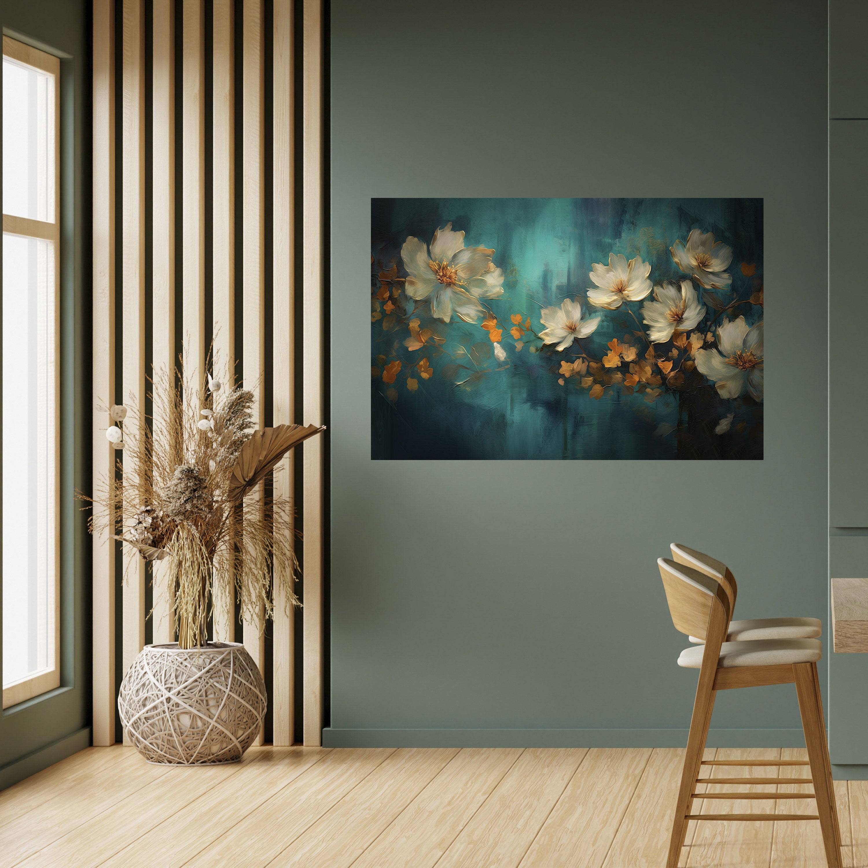 TRANQUIL GARDEN MUSE Peel and Stick Horizontal Poster