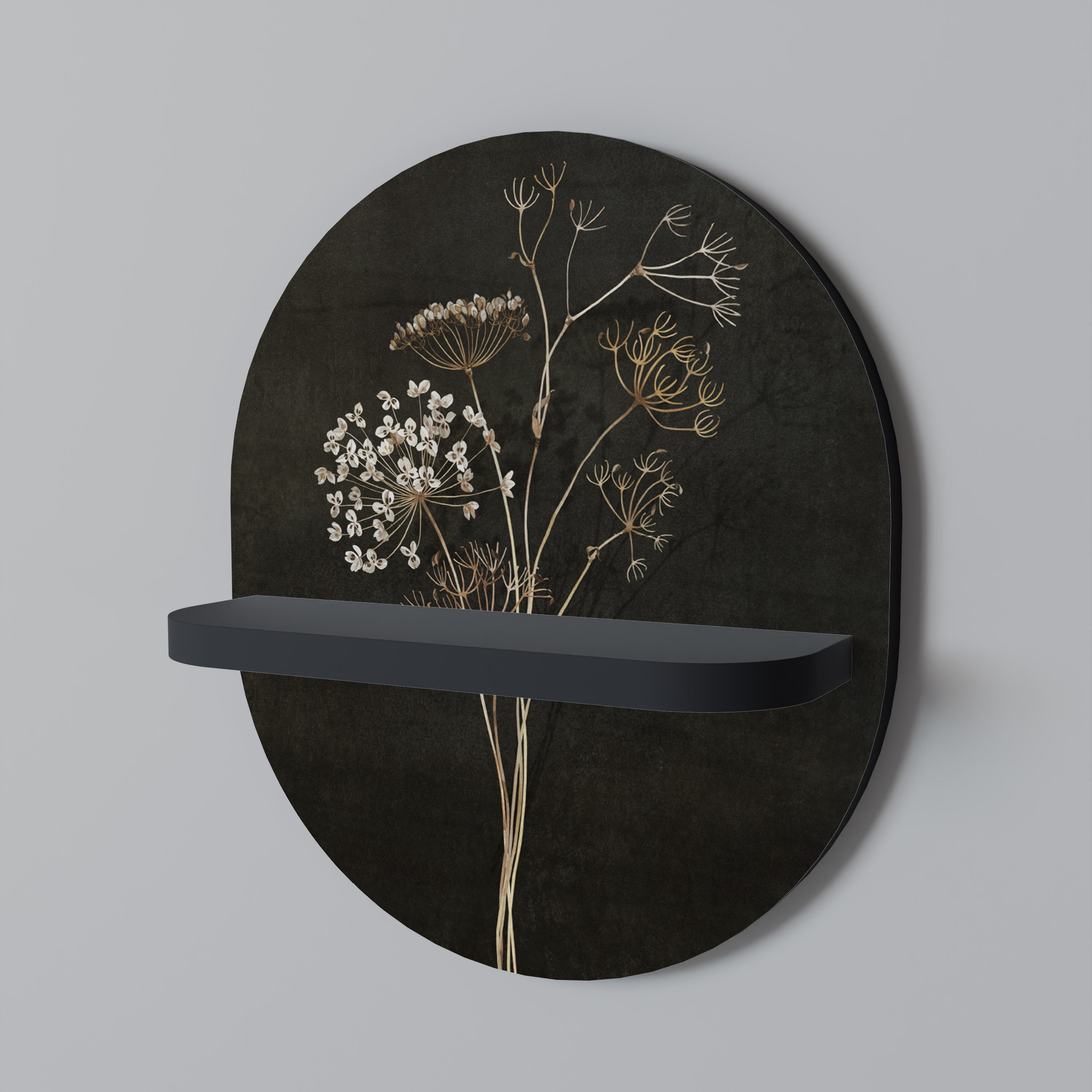 Estantería de arte ovalada MEADOW MEMORIES con acabado negro