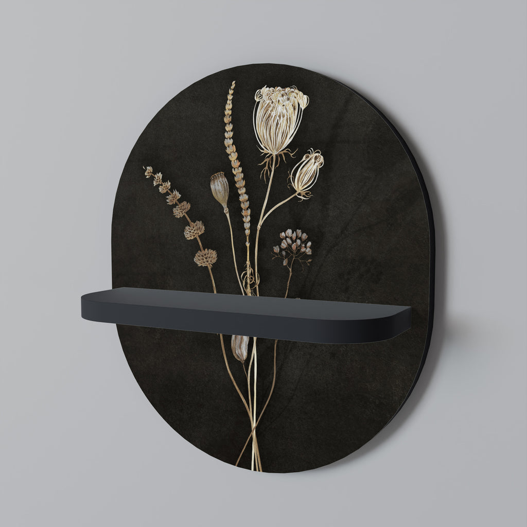 MEADOW ART. Estantería de arte ovalada con acabado negro.