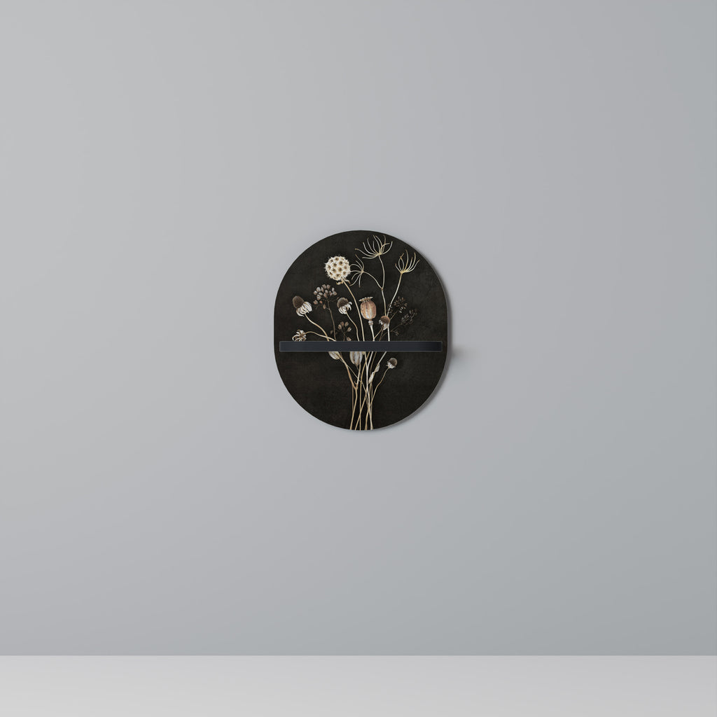 Estantería de arte ovalada MEADOW SHADES con acabado negro