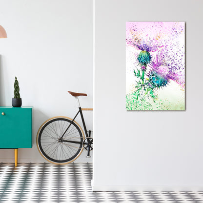 COLORFUL THISTLE DANCE Cuadro en lienzo vertical