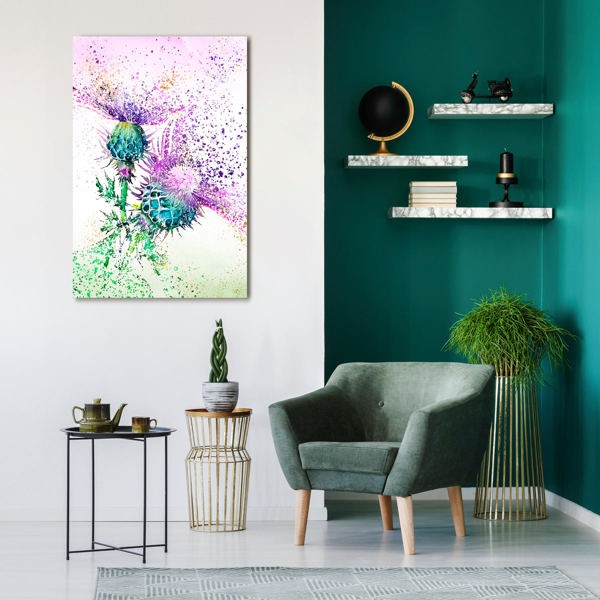 COLORFUL THISTLE DANCE Cuadro en lienzo vertical