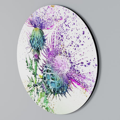 COLORFUL THISTLE DANCE Round Wall Art