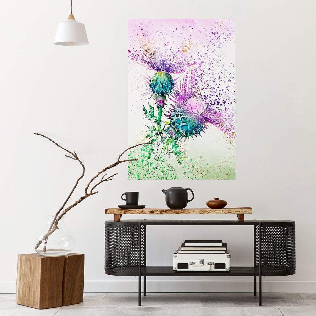 COLORFUL THISTLE DANCE Peel and Stick Vertical Poster