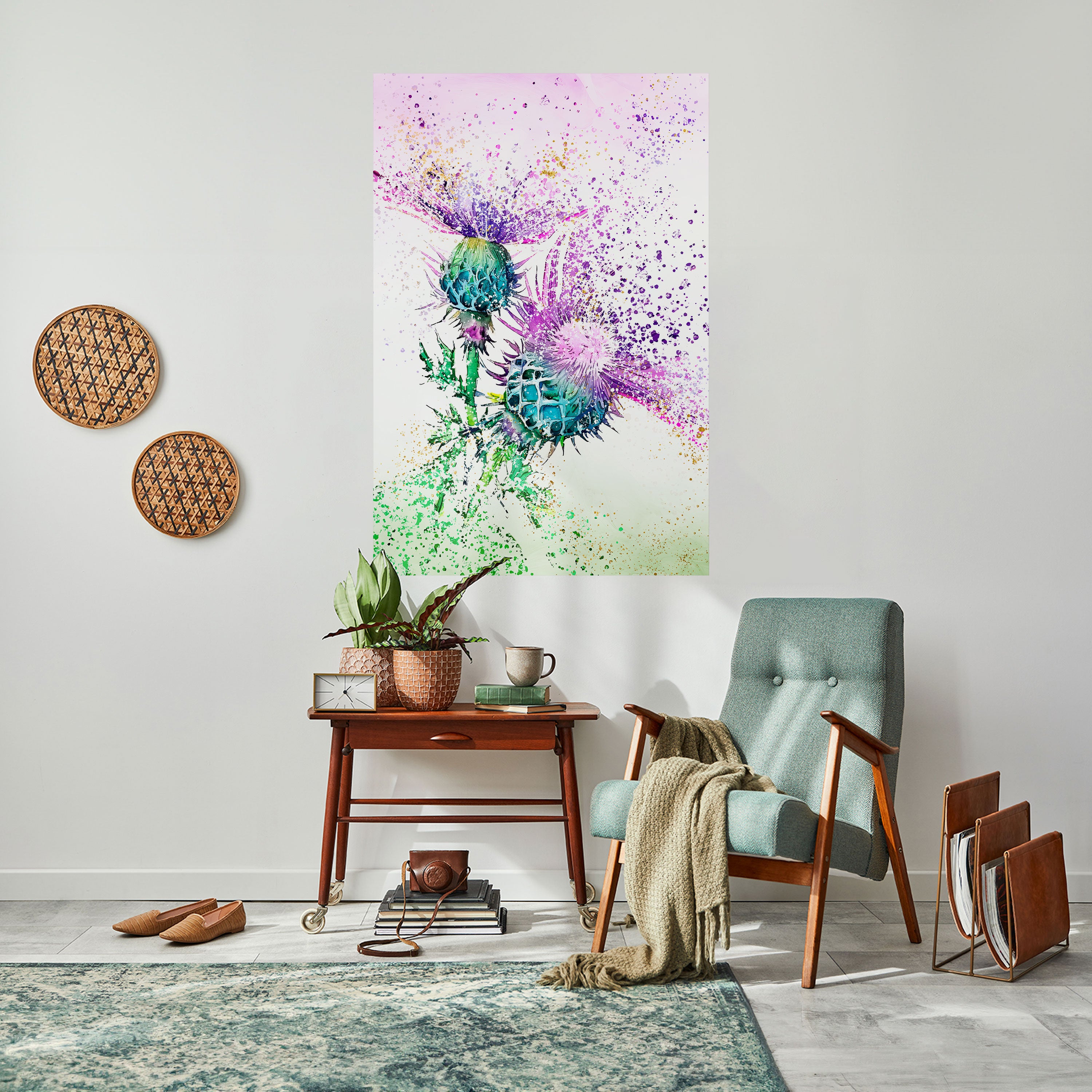 COLORFUL THISTLE DANCE Peel and Stick Vertical Poster