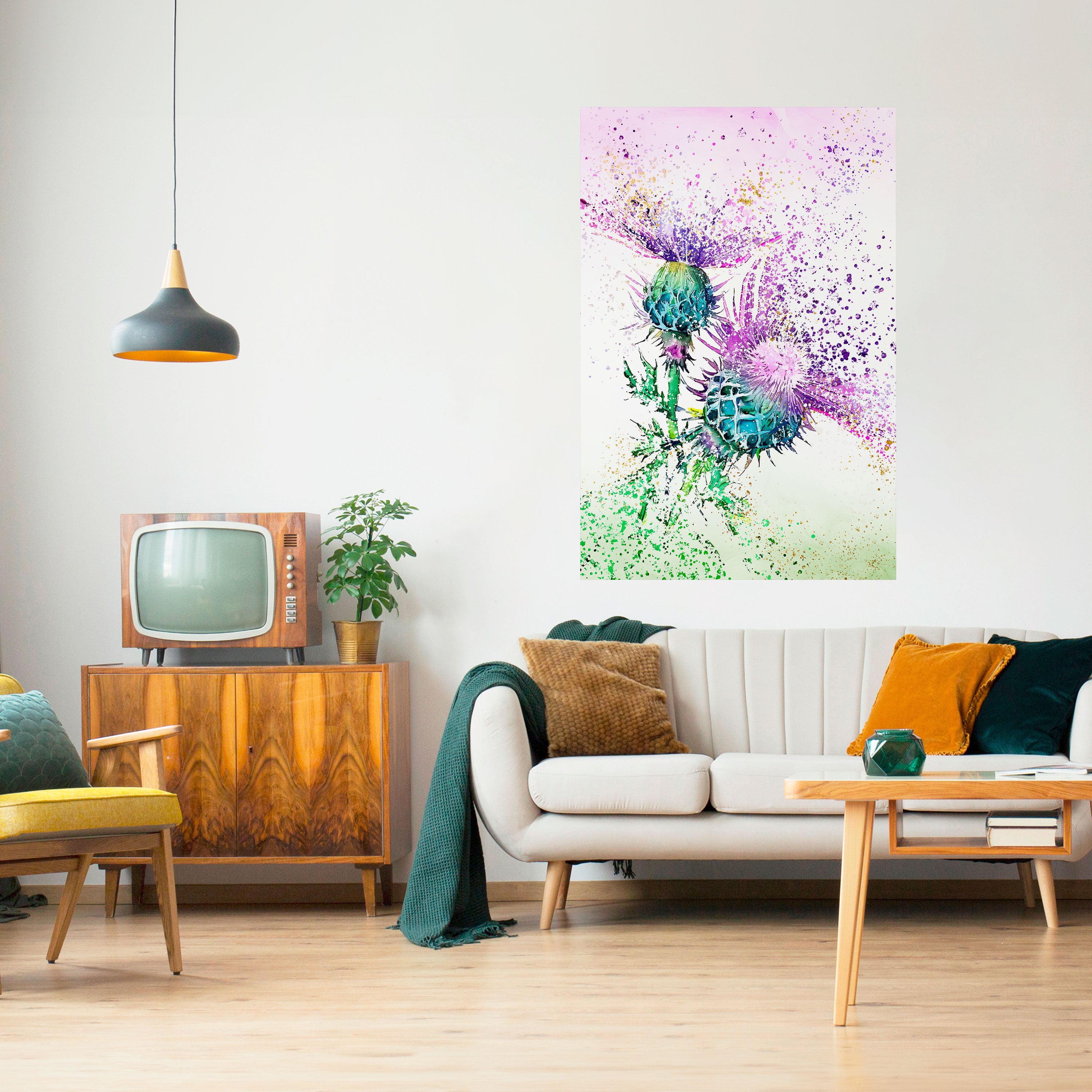 COLORFUL THISTLE DANCE Peel and Stick Vertical Poster