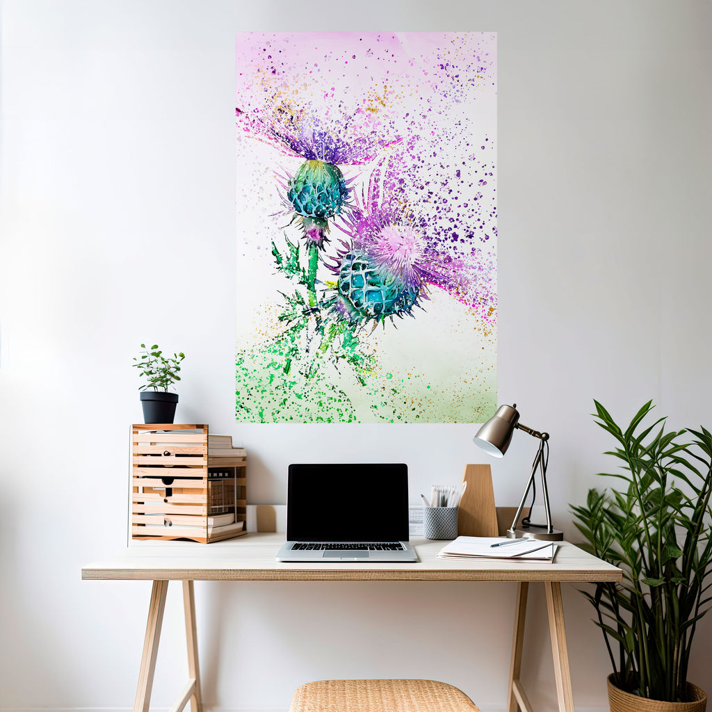 COLORFUL THISTLE DANCE Peel and Stick Vertical Poster