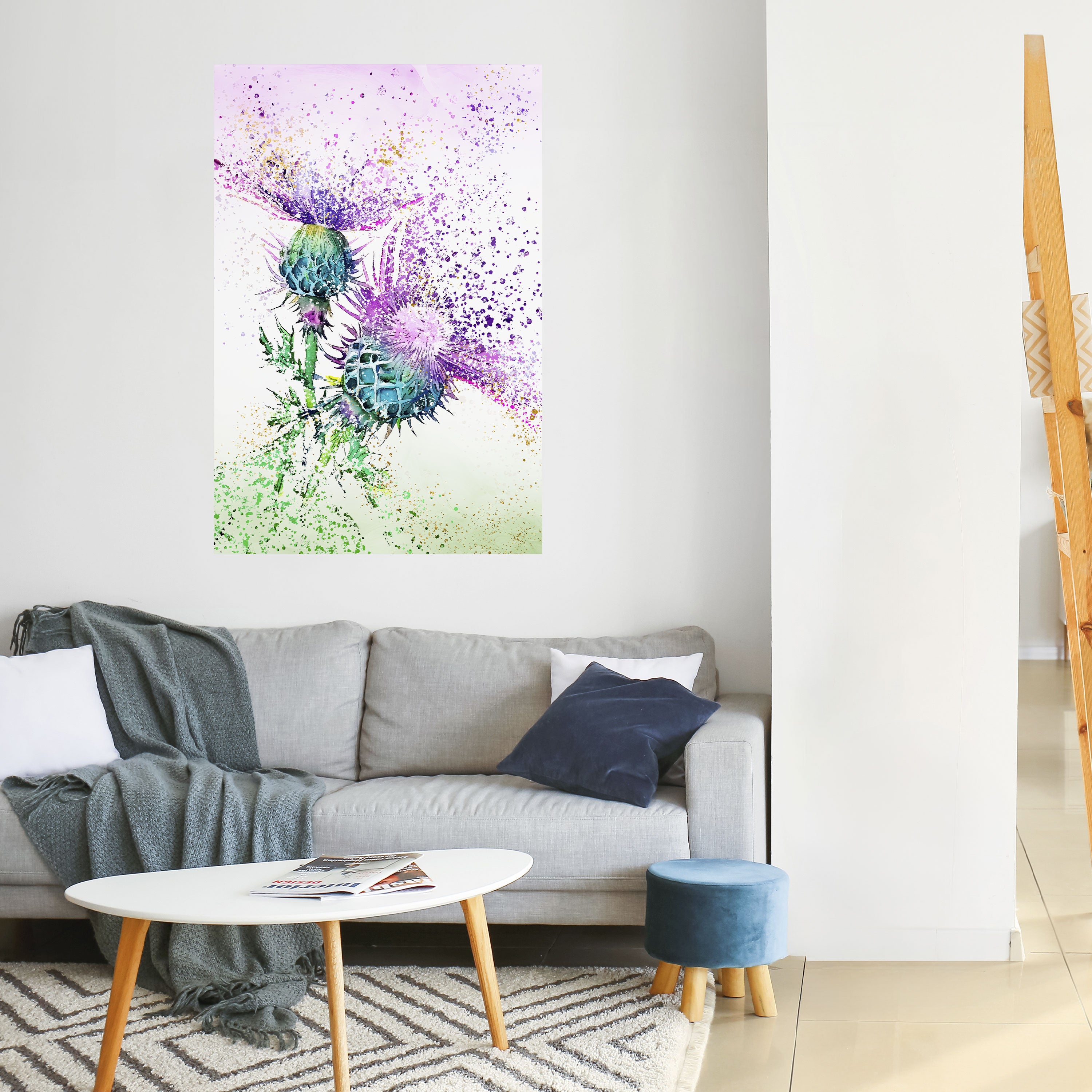 COLORFUL THISTLE DANCE Peel and Stick Vertical Poster