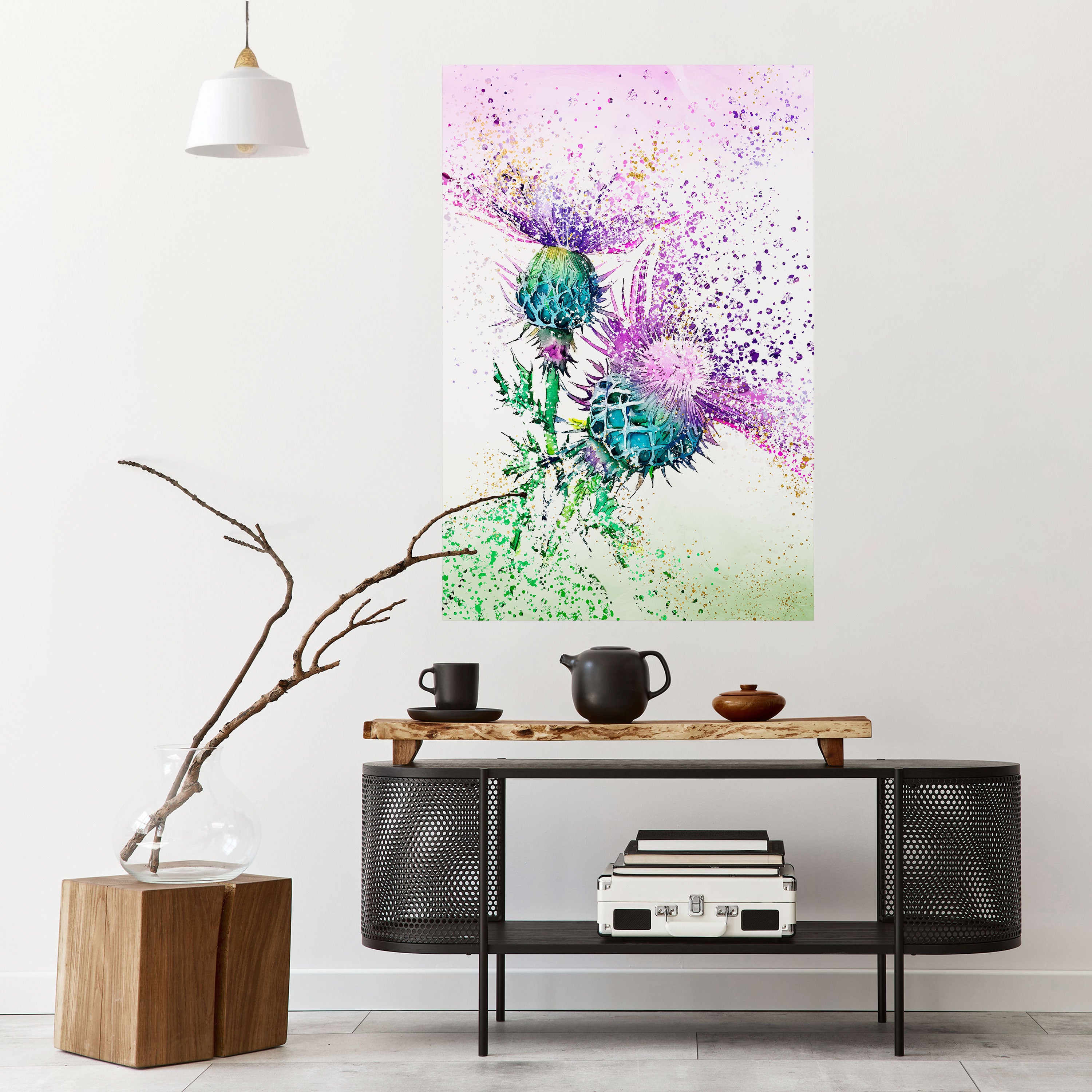 COLORFUL THISTLE DANCE Peel and Stick Vertical Poster