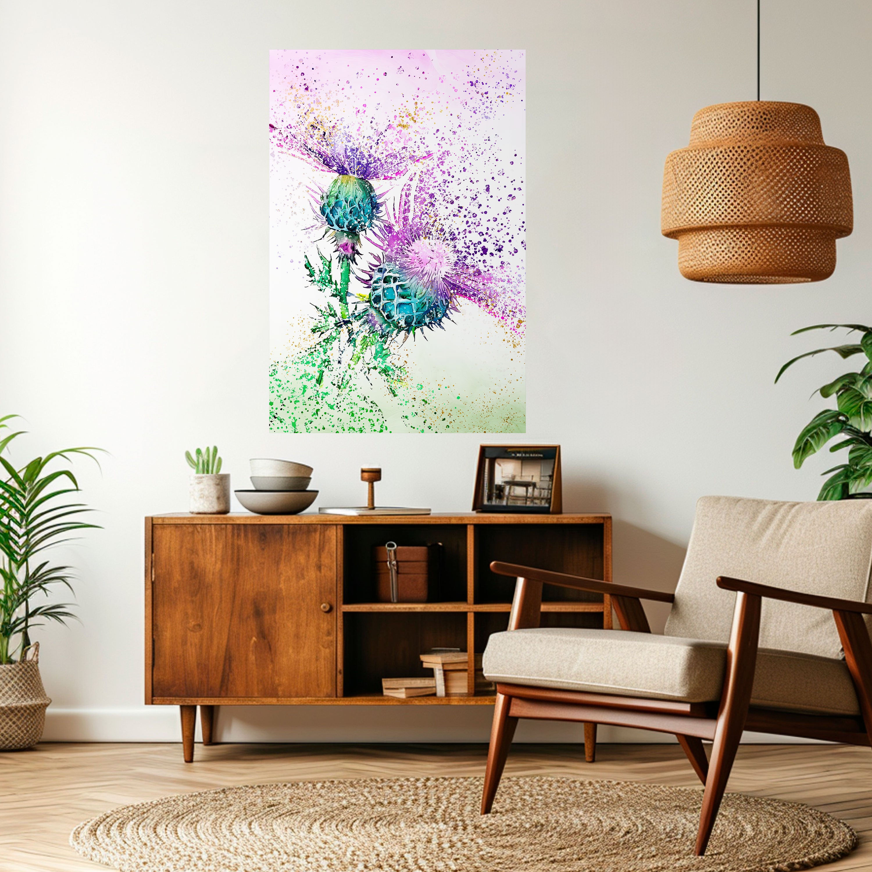 COLORFUL THISTLE DANCE Peel and Stick Vertical Poster