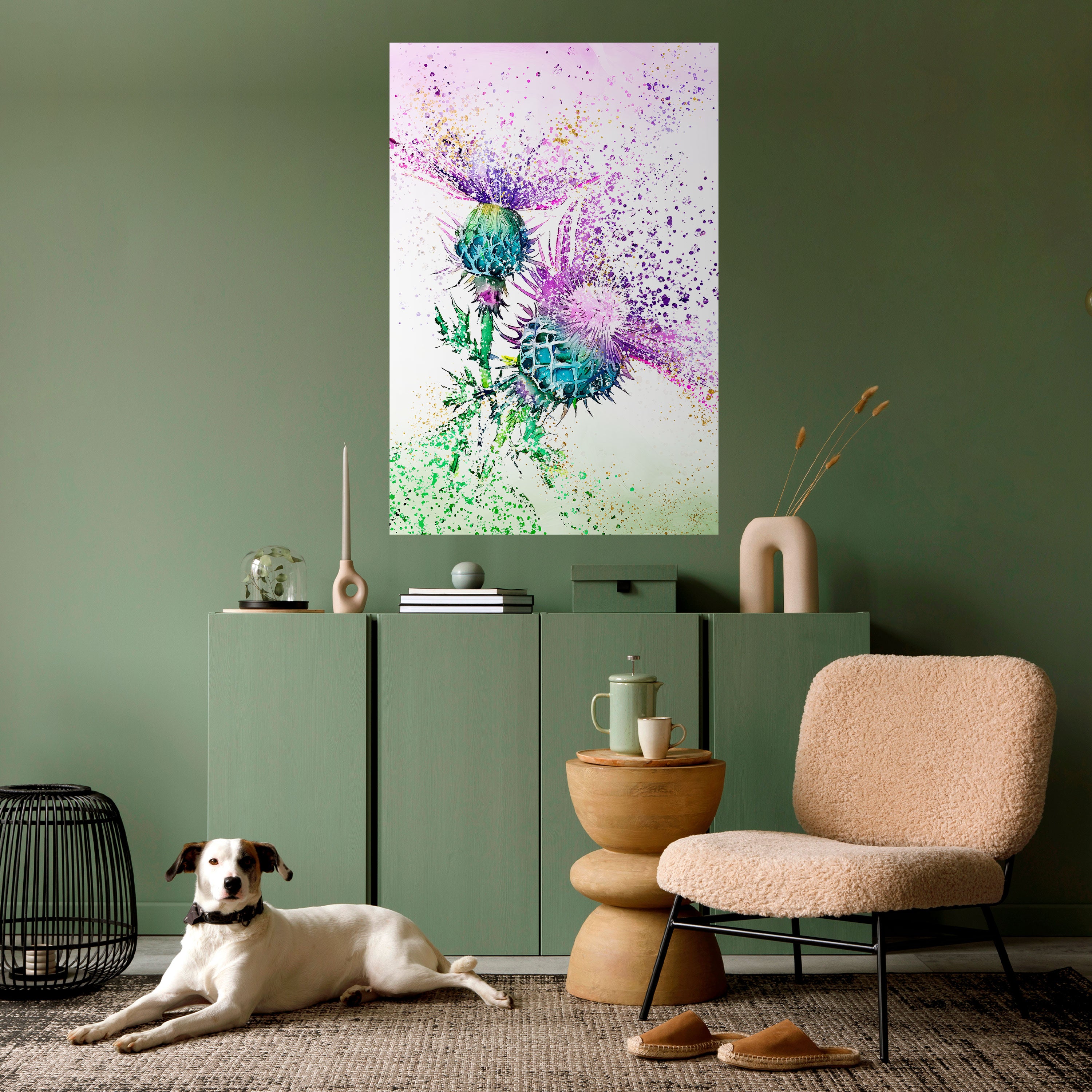 COLORFUL THISTLE DANCE Peel and Stick Vertical Poster