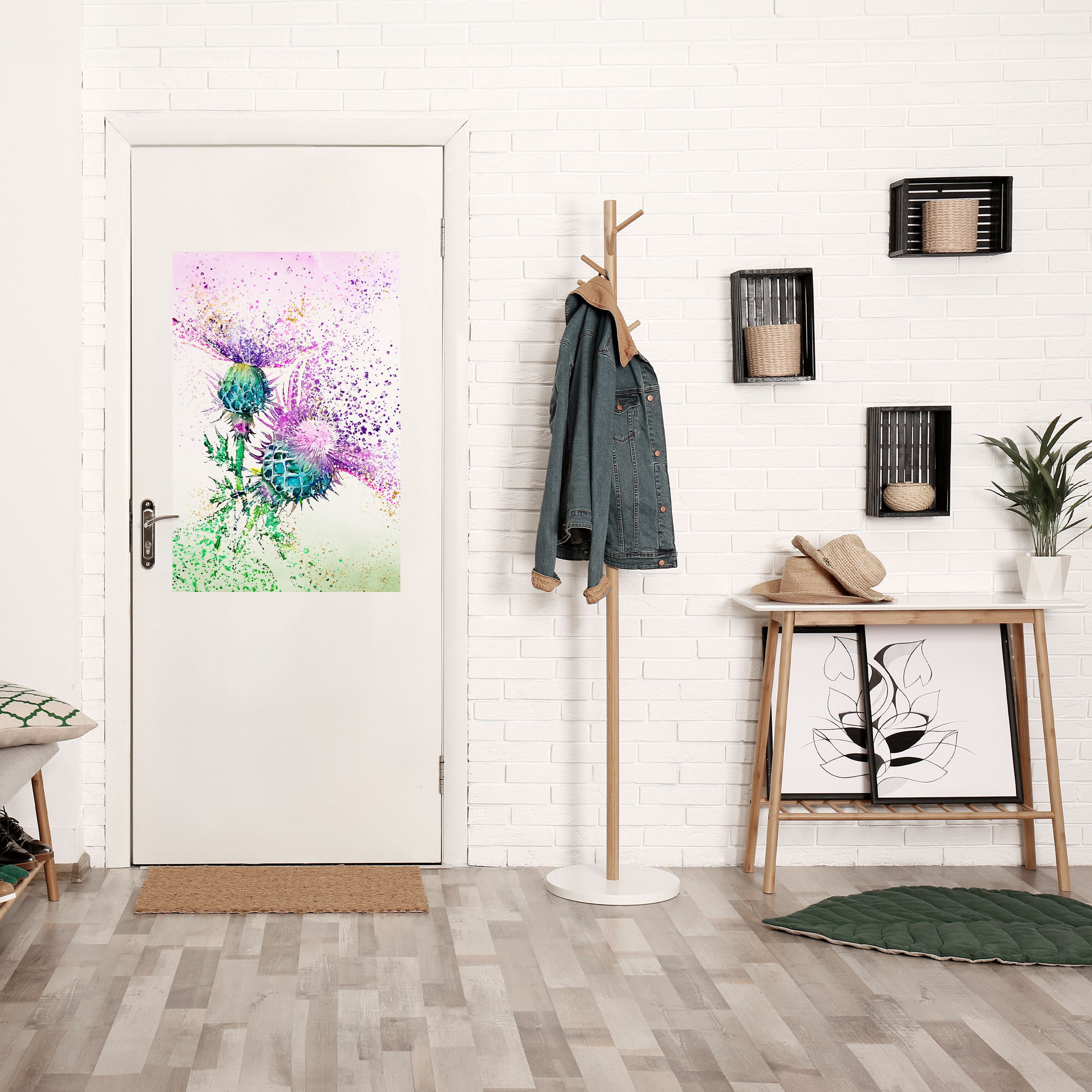 COLORFUL THISTLE DANCE Peel and Stick Vertical Poster