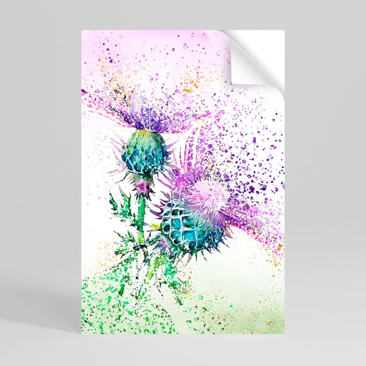 COLORFUL THISTLE DANCE Póster adhesivo vertical