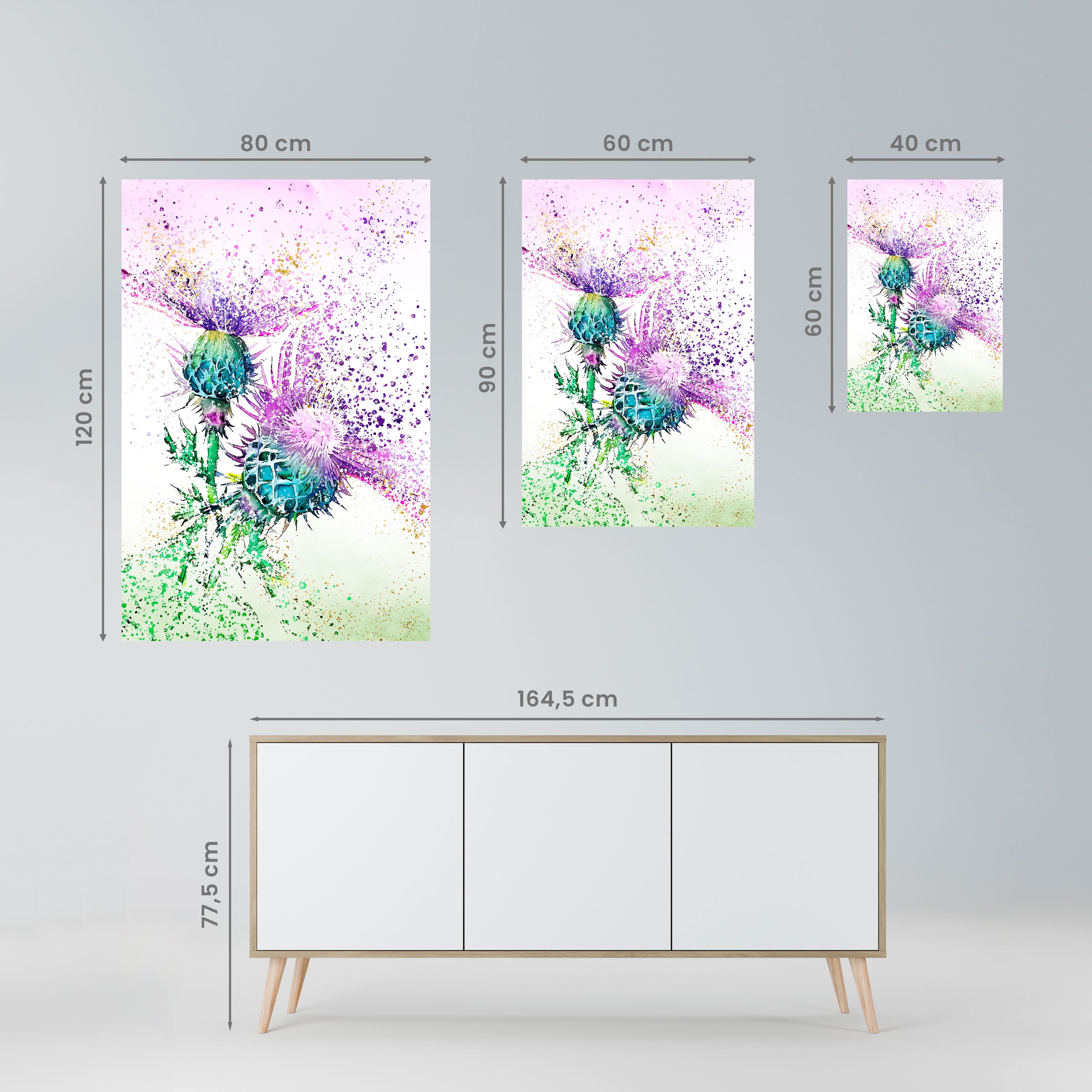 COLORFUL THISTLE DANCE Peel and Stick Vertical Poster